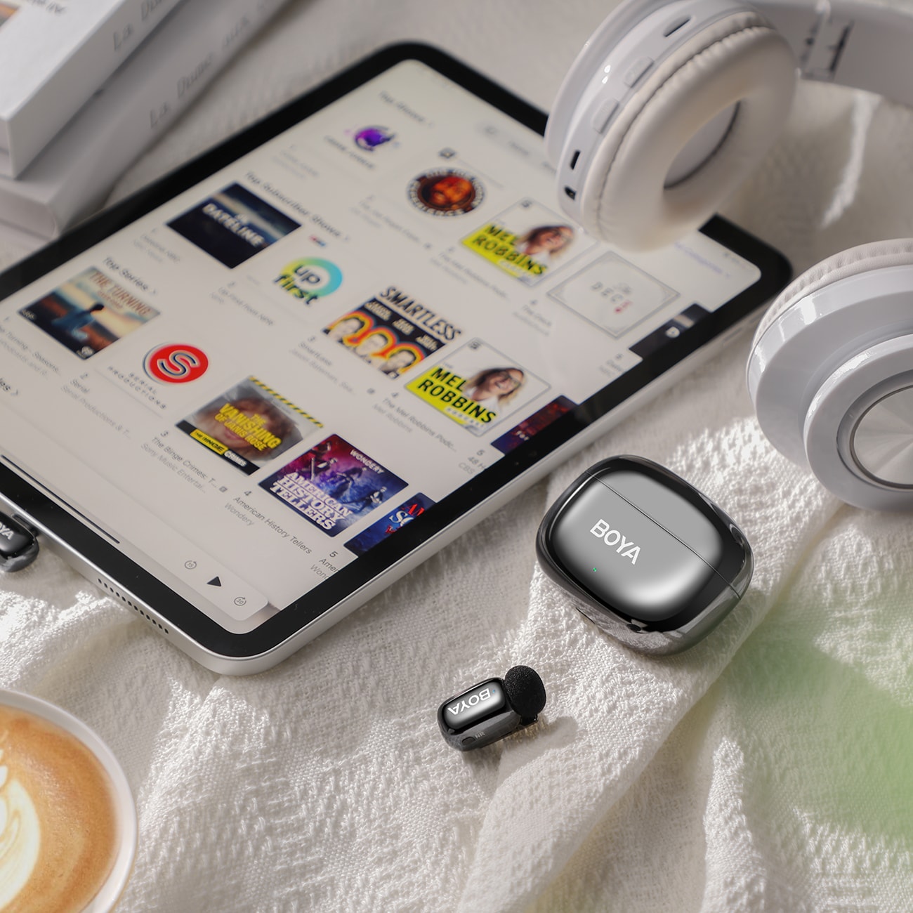 BOYA mini 2-02 trådlösa mikrofoner 2,4 GHz USB-C - svart