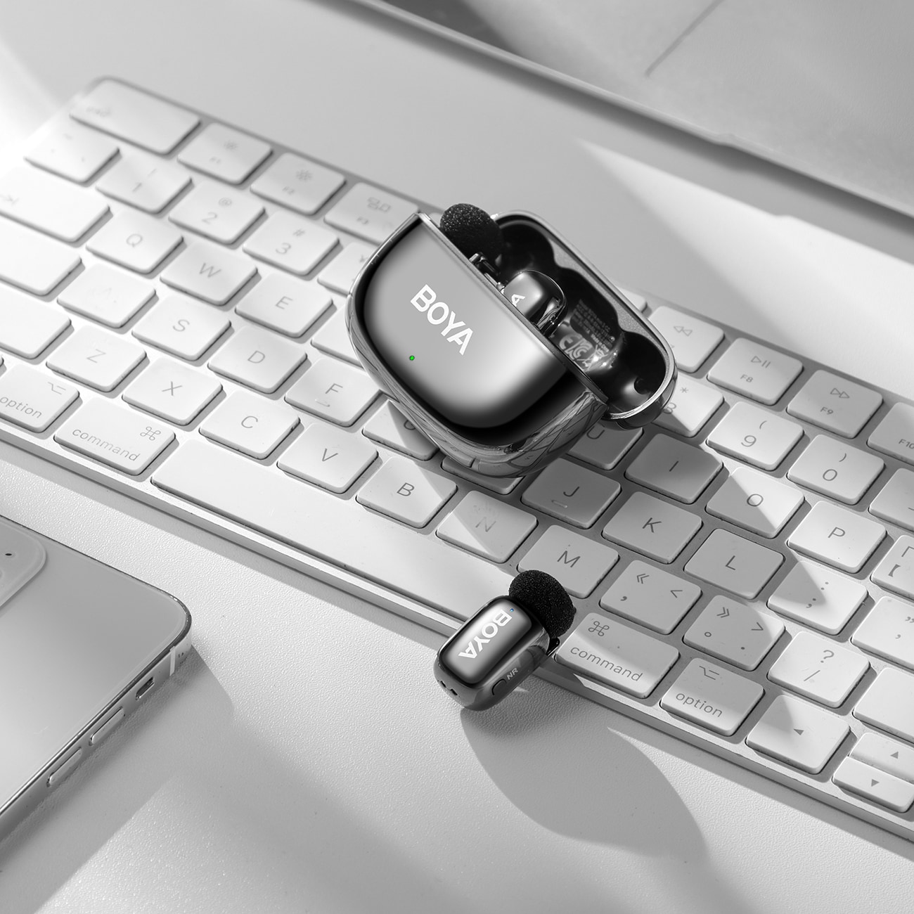 BOYA mini 2-02 trådlösa mikrofoner 2,4 GHz USB-C - svart