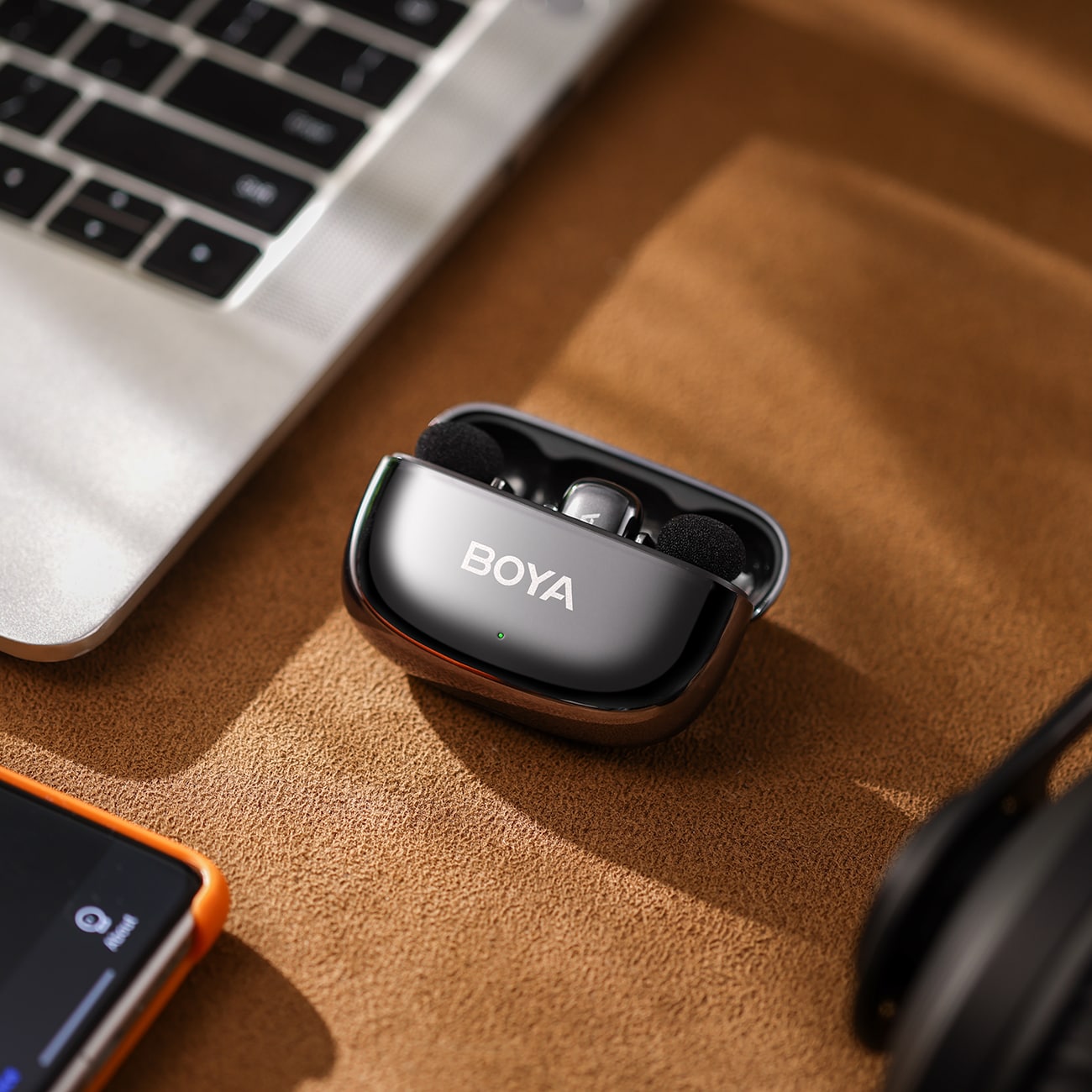BOYA mini 2-02 trådlösa mikrofoner 2,4 GHz USB-C - svart