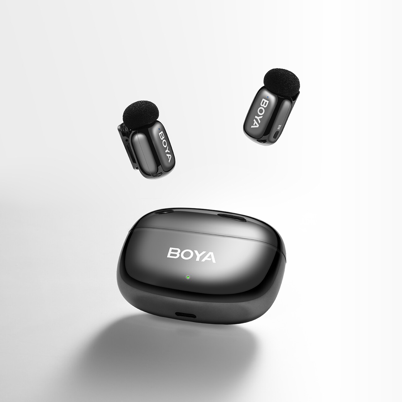 BOYA mini 2-02 trådlösa mikrofoner 2,4 GHz USB-C - svart