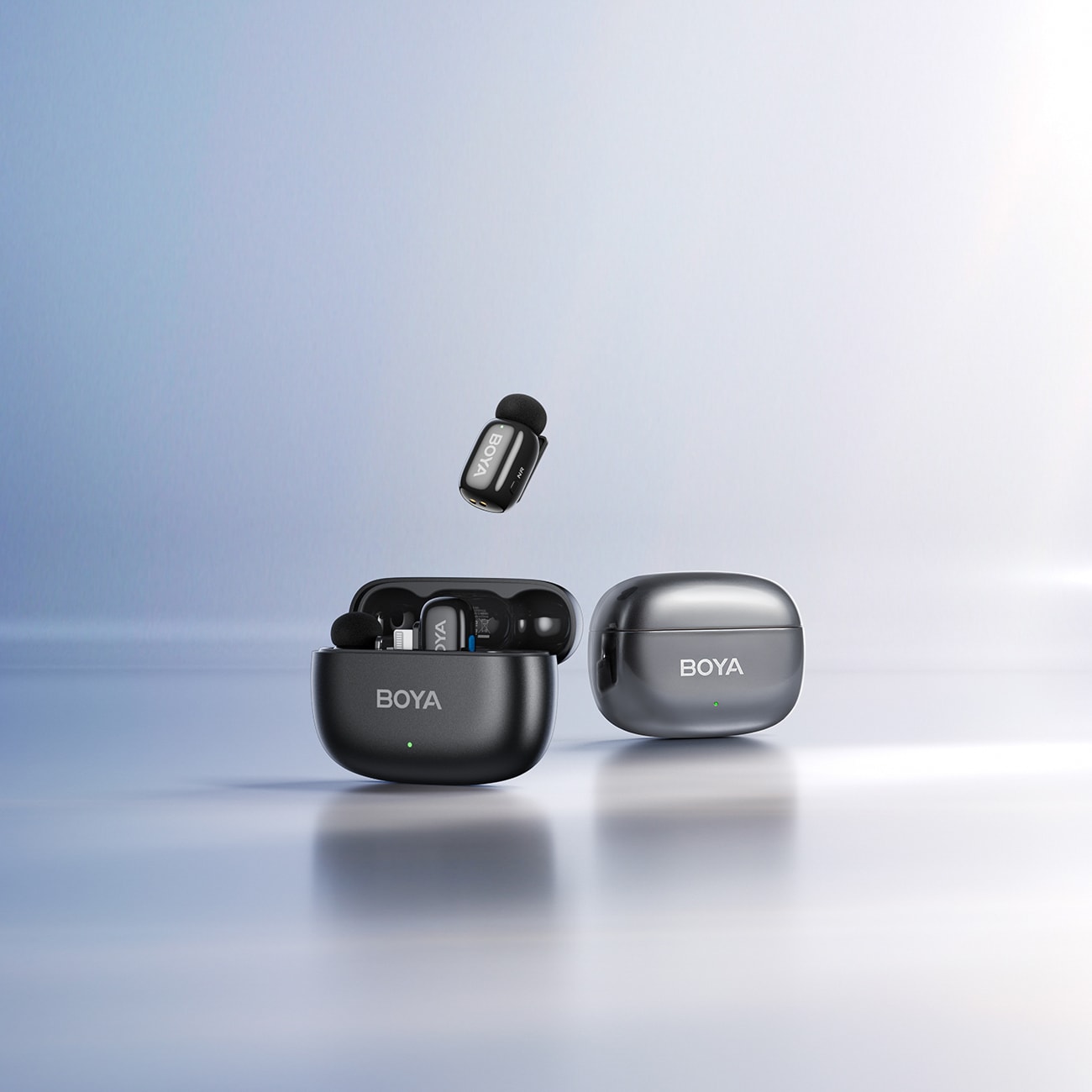 BOYA mini 2-02 trådlösa mikrofoner 2,4 GHz USB-C - svart