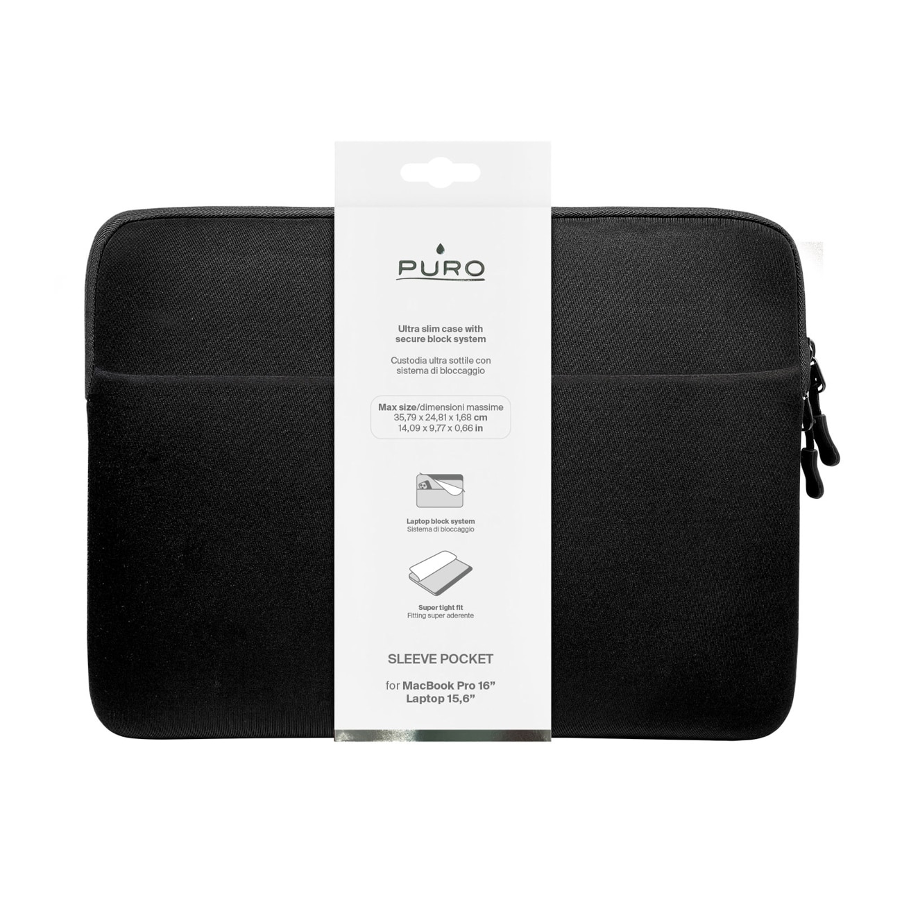 Puro SLIM POCKET Fodralväska Neoprena 15-16'' svart