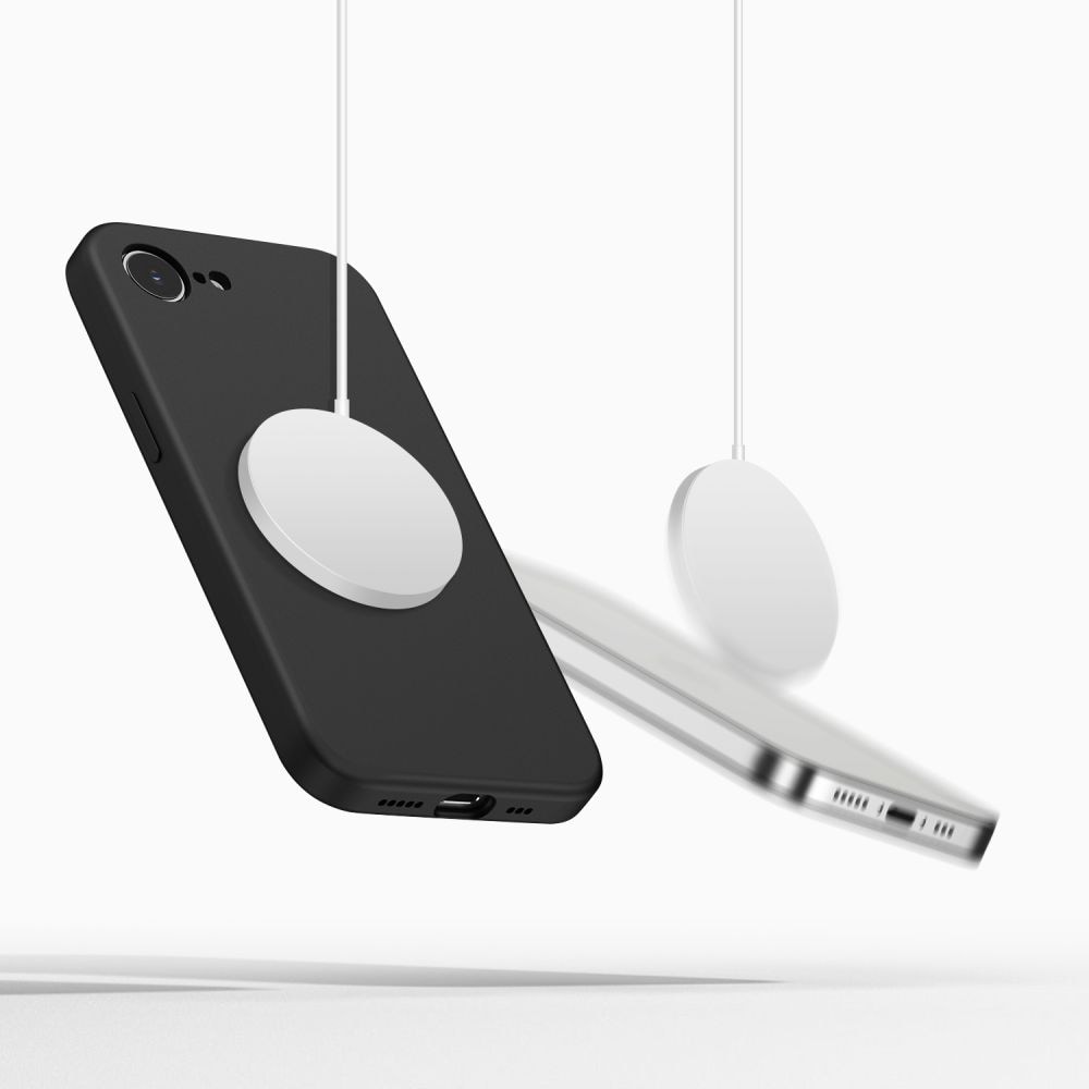 Tech-Protect MagSafe-fodral i silikon för iPhone 16e / 17e - Svart
