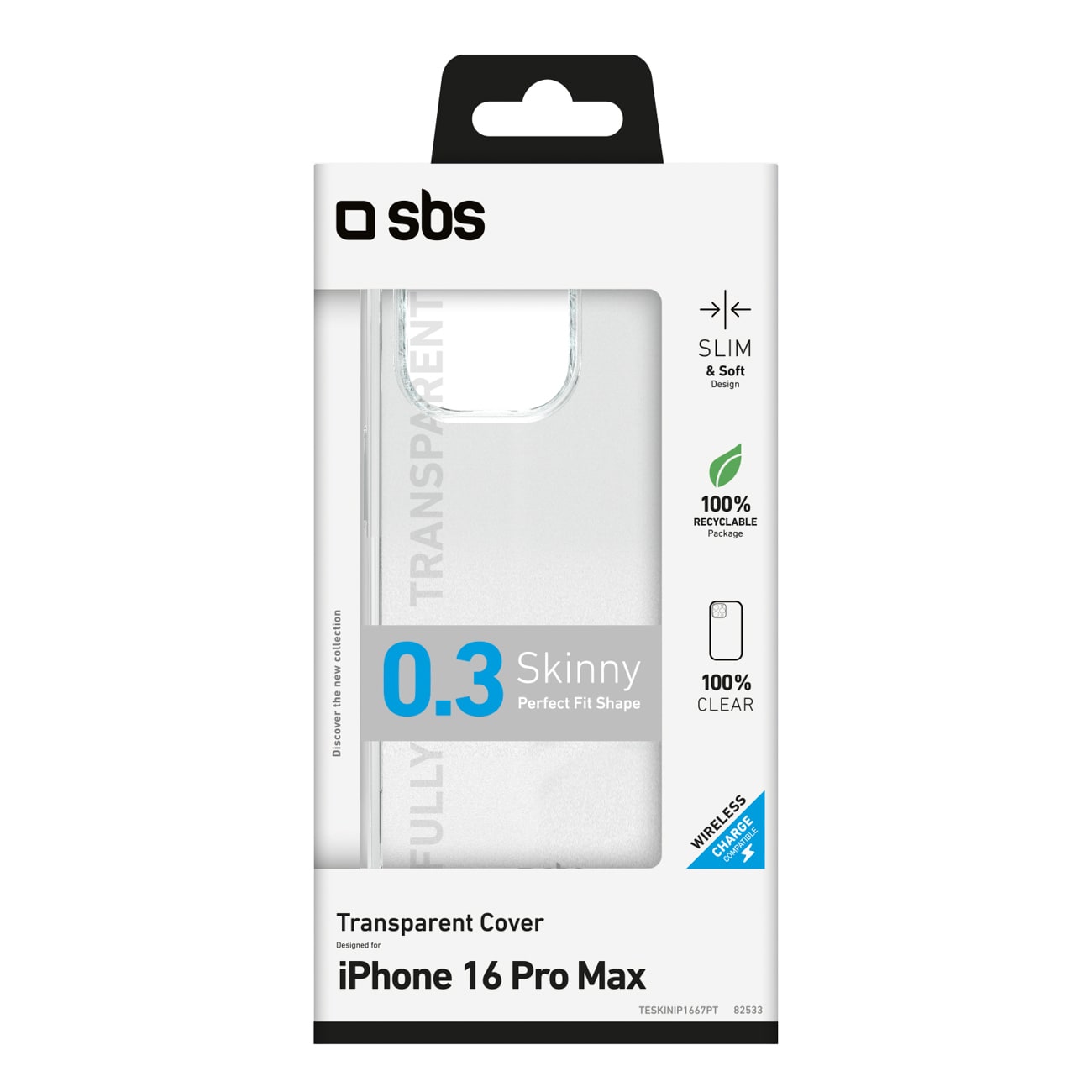 SBS Skinny Cover för iPhone 16 Pro Max - Transparent
