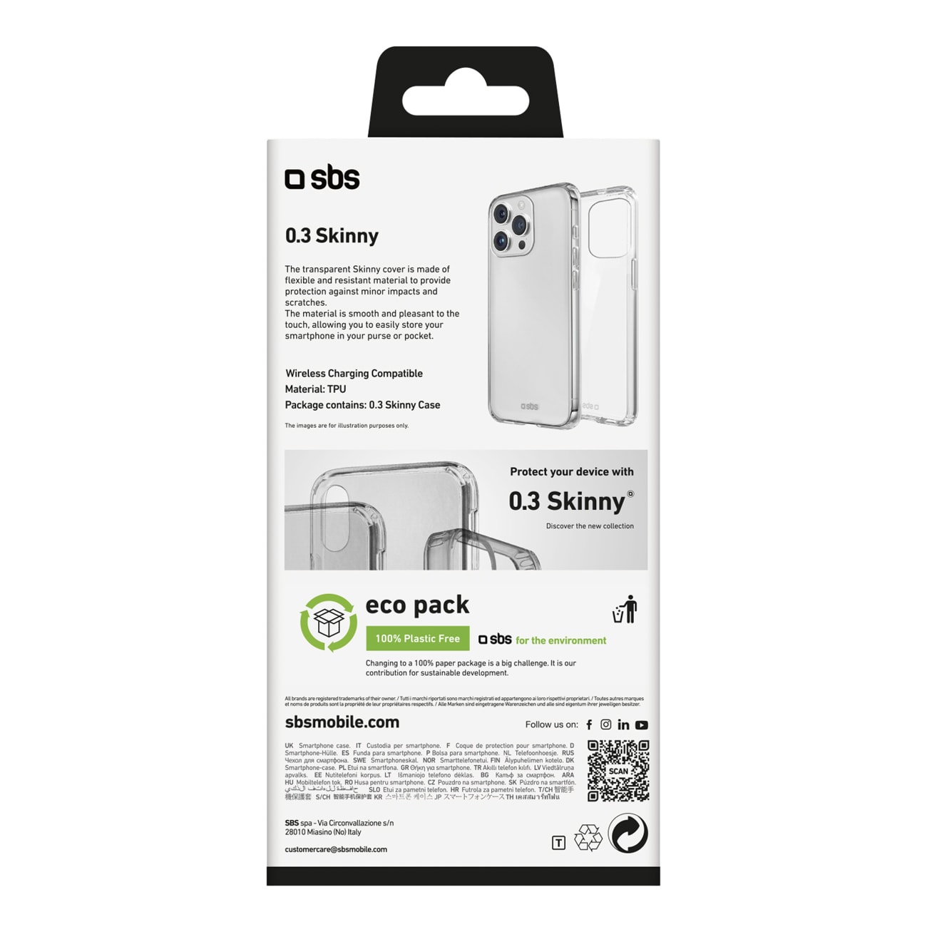 SBS Skinny Cover för iPhone 16 Pro Max - Transparent