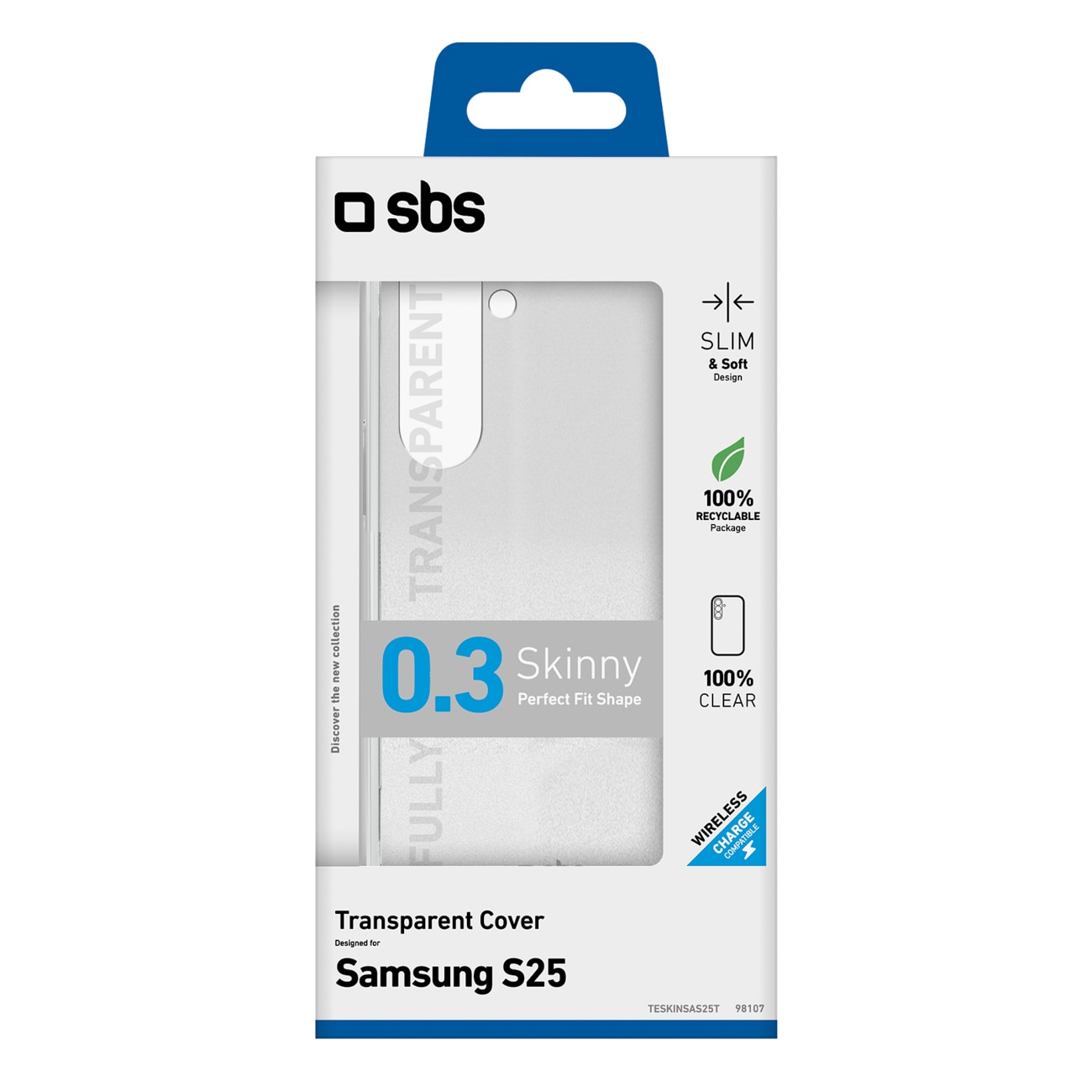 SBS Skinny Cover för Samsung Galaxy S25 - Transparent