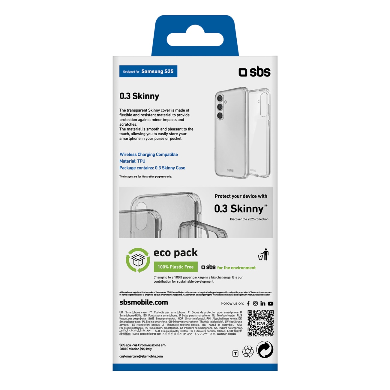 SBS Skinny Cover för Samsung Galaxy S25 - Transparent