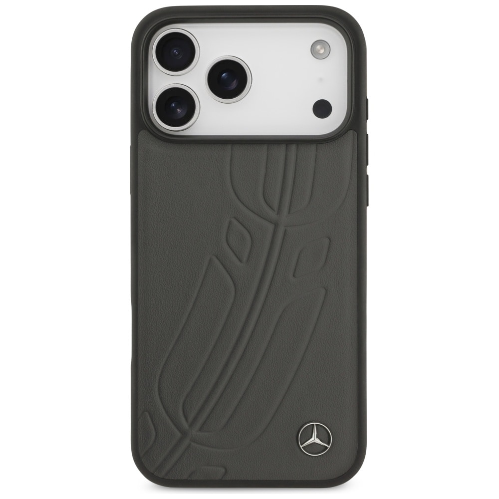 Mercedes Läderfodral MagSafe för iPhone 17 Pro Max - svart och grått