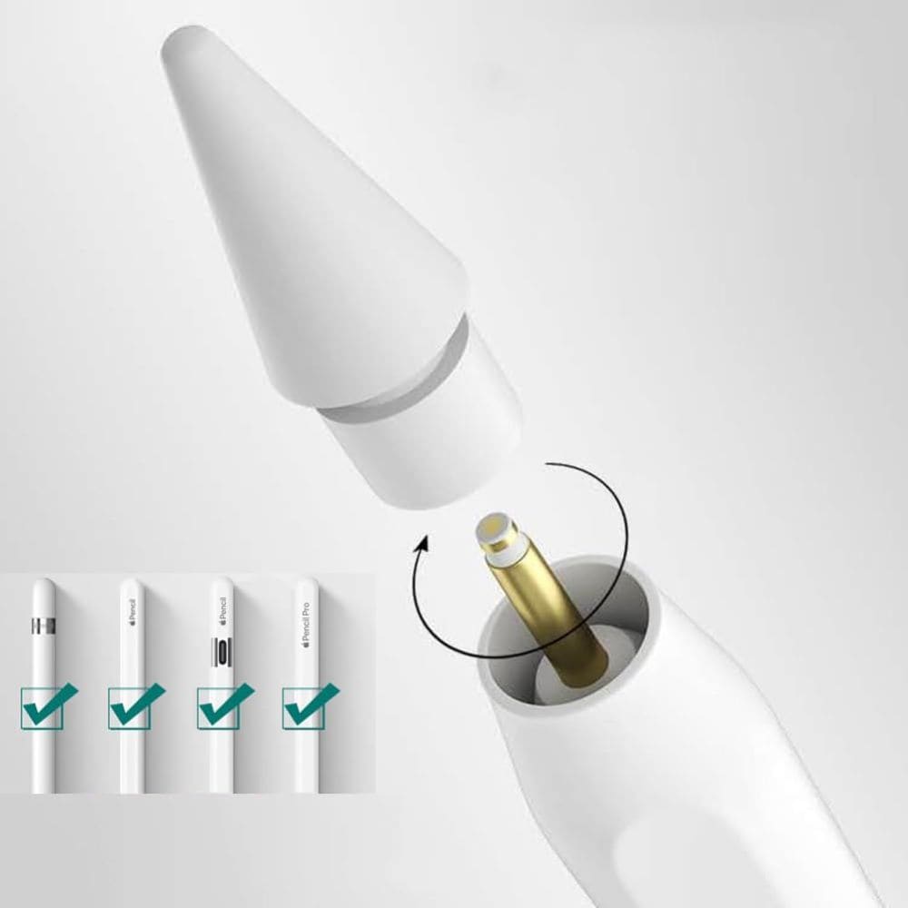 Tech-Protect Stylus Tips för Apple-penna 4-pack - Vit