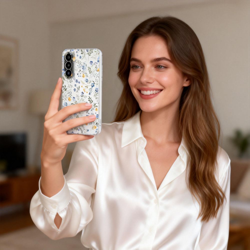 Tech-Protect FlexAir-fodral för Samsung Galaxy A27 - Transparent blommig
