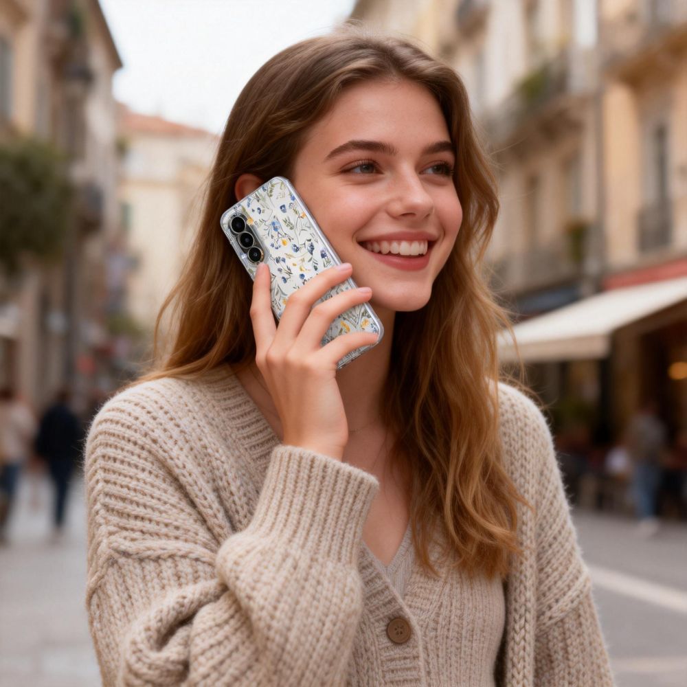 Tech-Protect FlexAir-fodral för Samsung Galaxy A27 - Transparent blommig