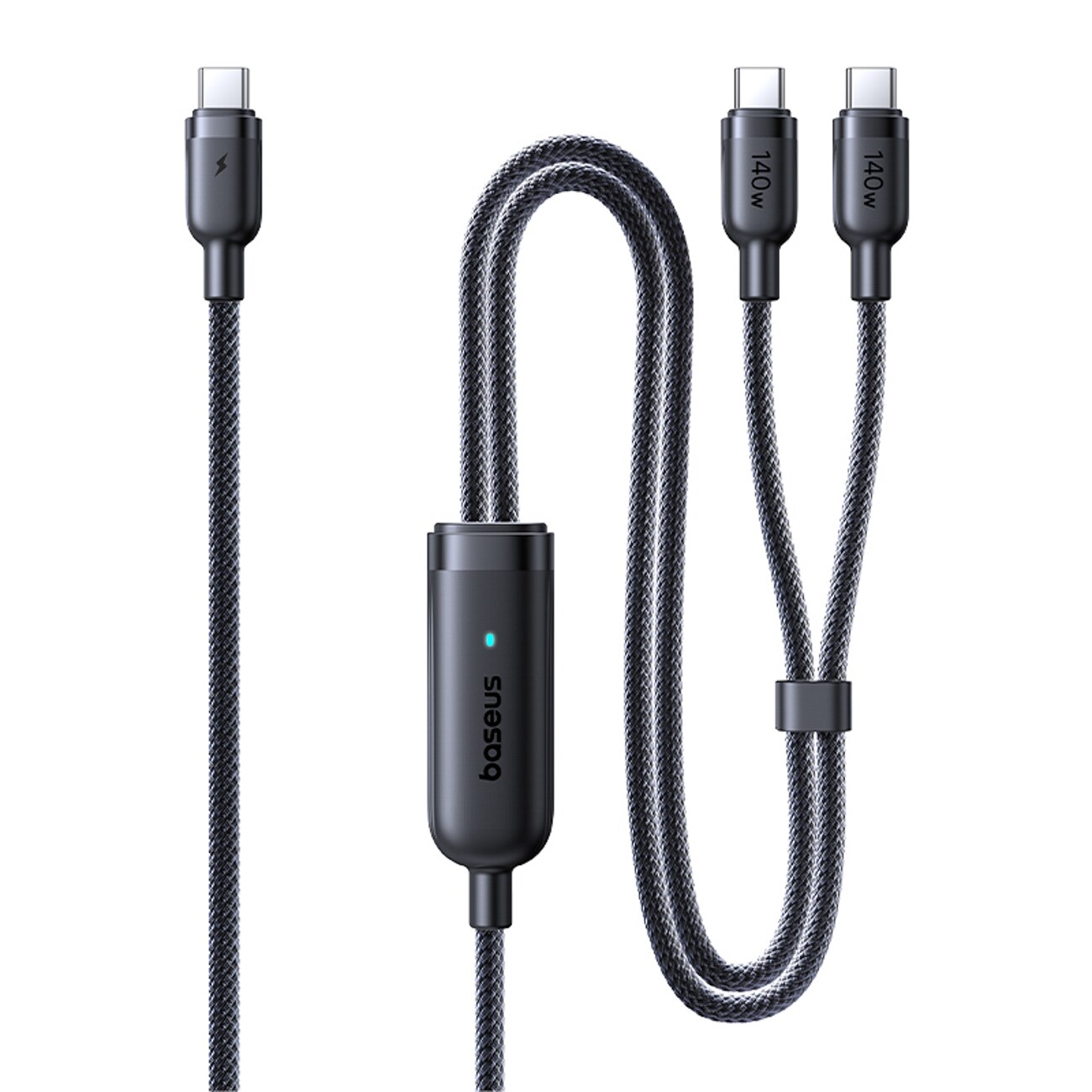 Baseus Flash 4 140W 2in1 USB-C till USB-C + USB-C-kabel 1,5 m - Svart