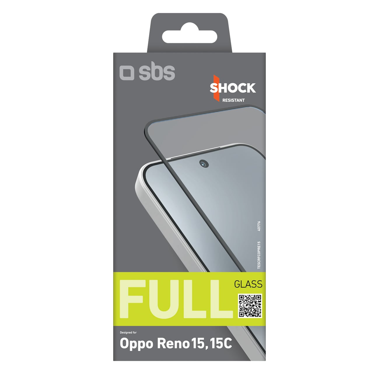 SBS helskydd härdat glas för Oppo Reno 15