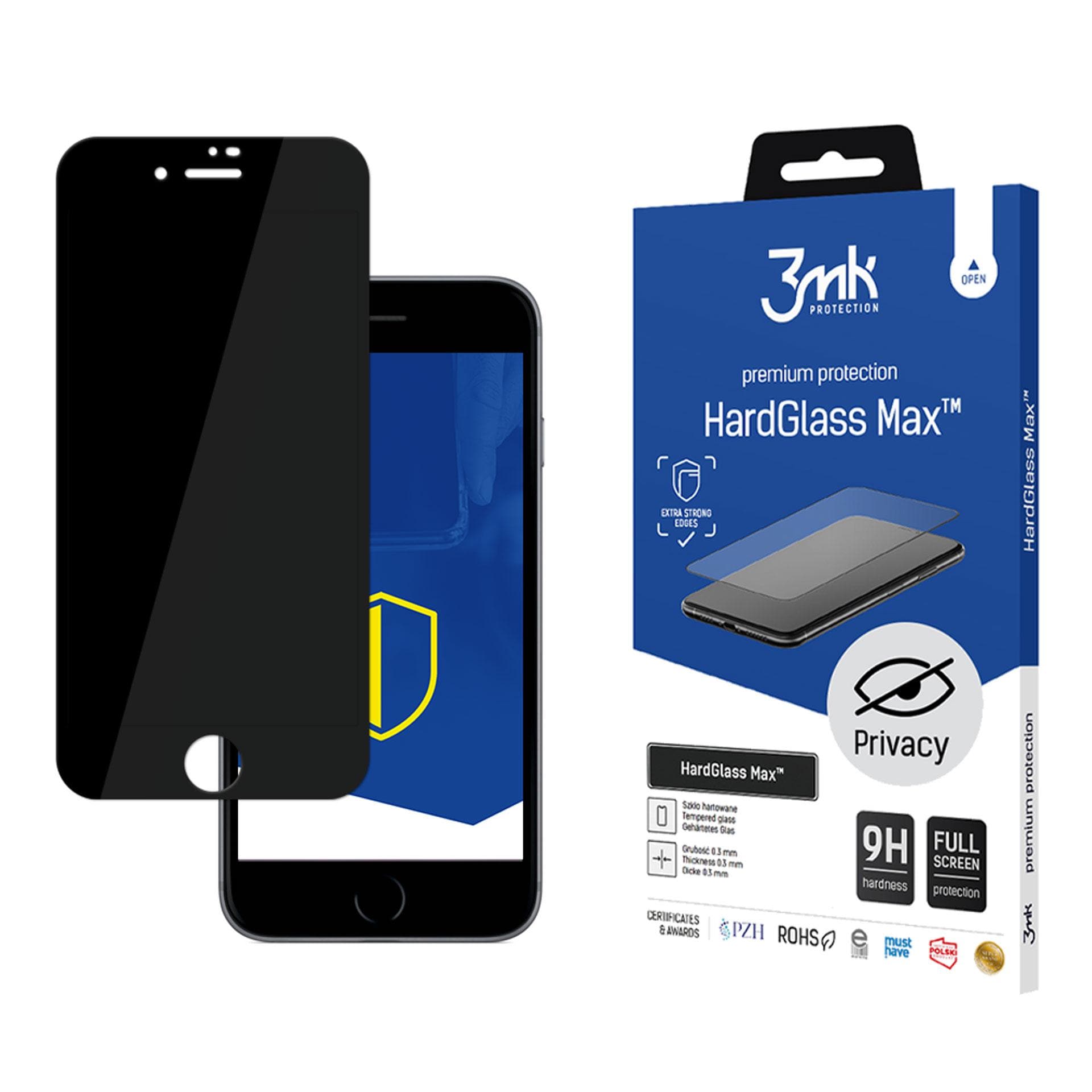 9H-sekretessglas 3mk HardGlass Max Privacy för iPhone 7
