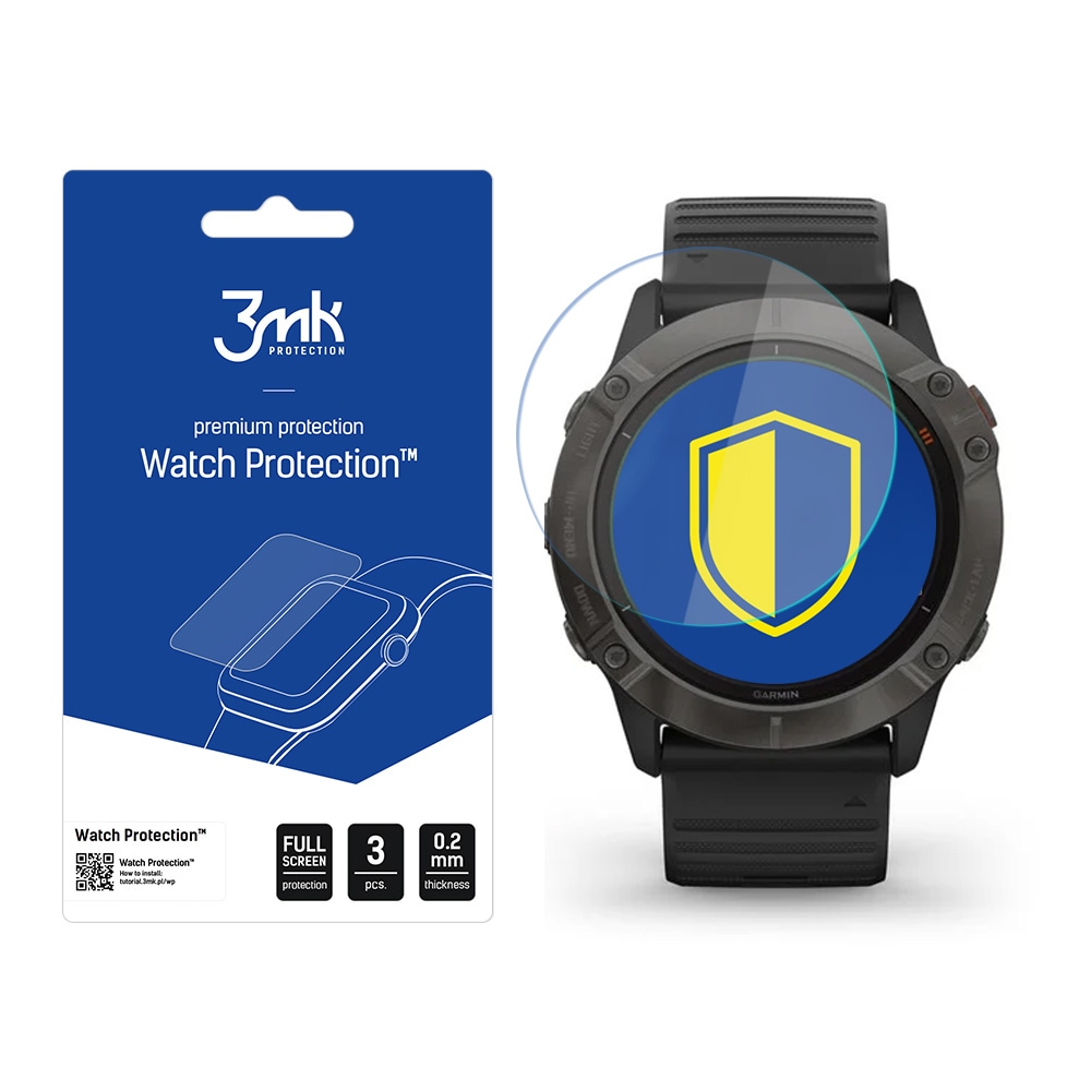 Garmin Fenix 6X Pro – 3mk Watch Protection™ jämfört med FlexibleGlass Lite