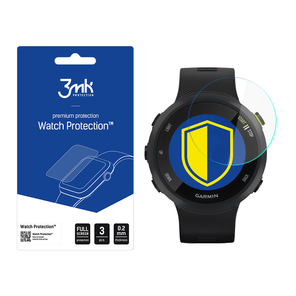 Garmin Forerunner 45 – 3mk Watch Protection™ jämfört med FlexibleGlass Lite