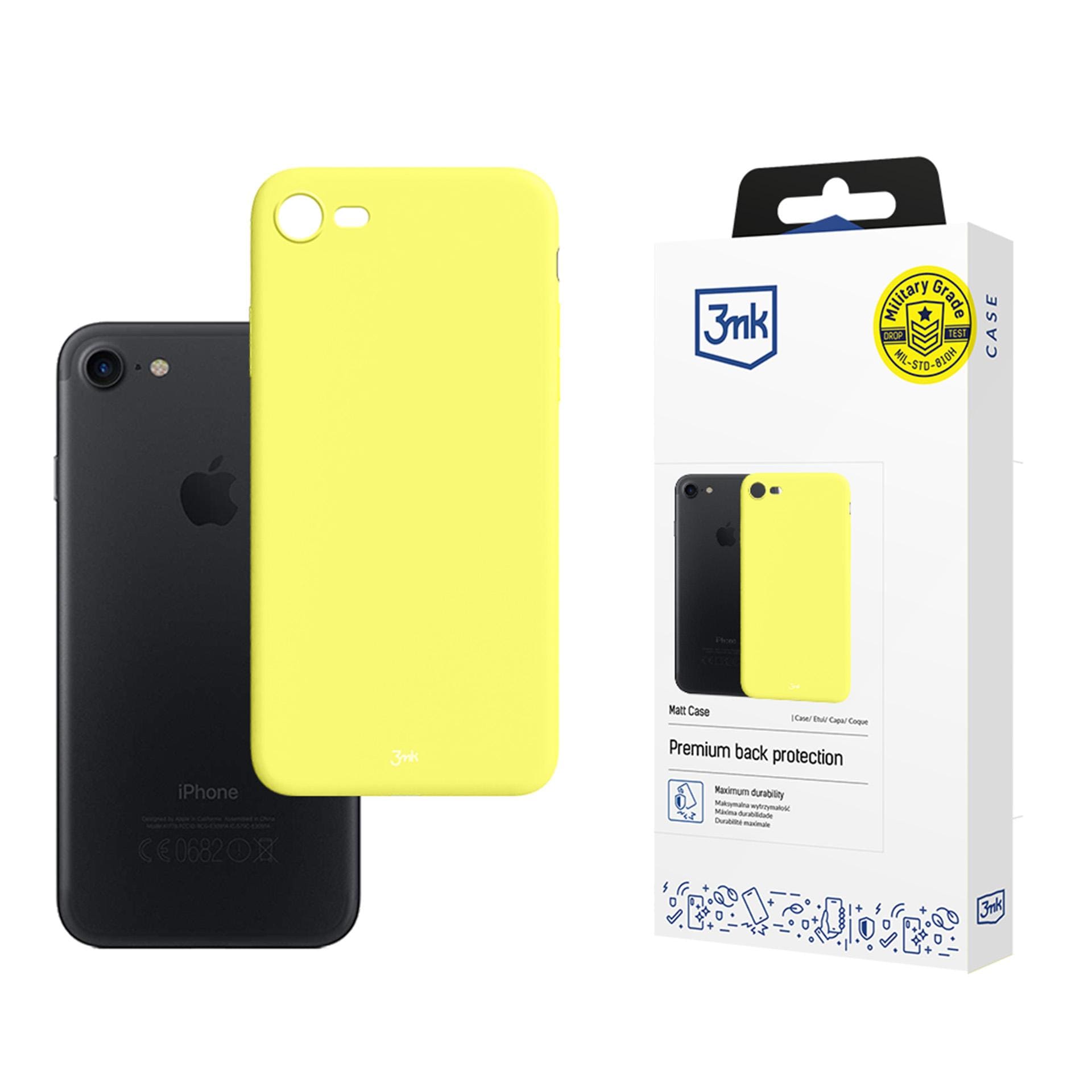 3mk Mattfodral för iPhone 7 / 8 / SE 2020 / SE 2022 – gult