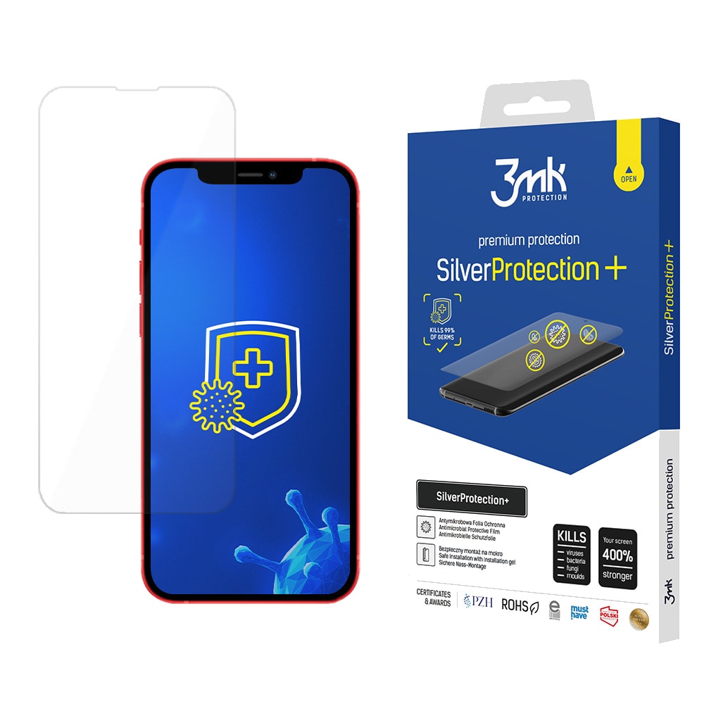 Skärmskydd för iPhone 13 mini – antibakteriellt gamerskärmskydd från 3mk Silver Protection+