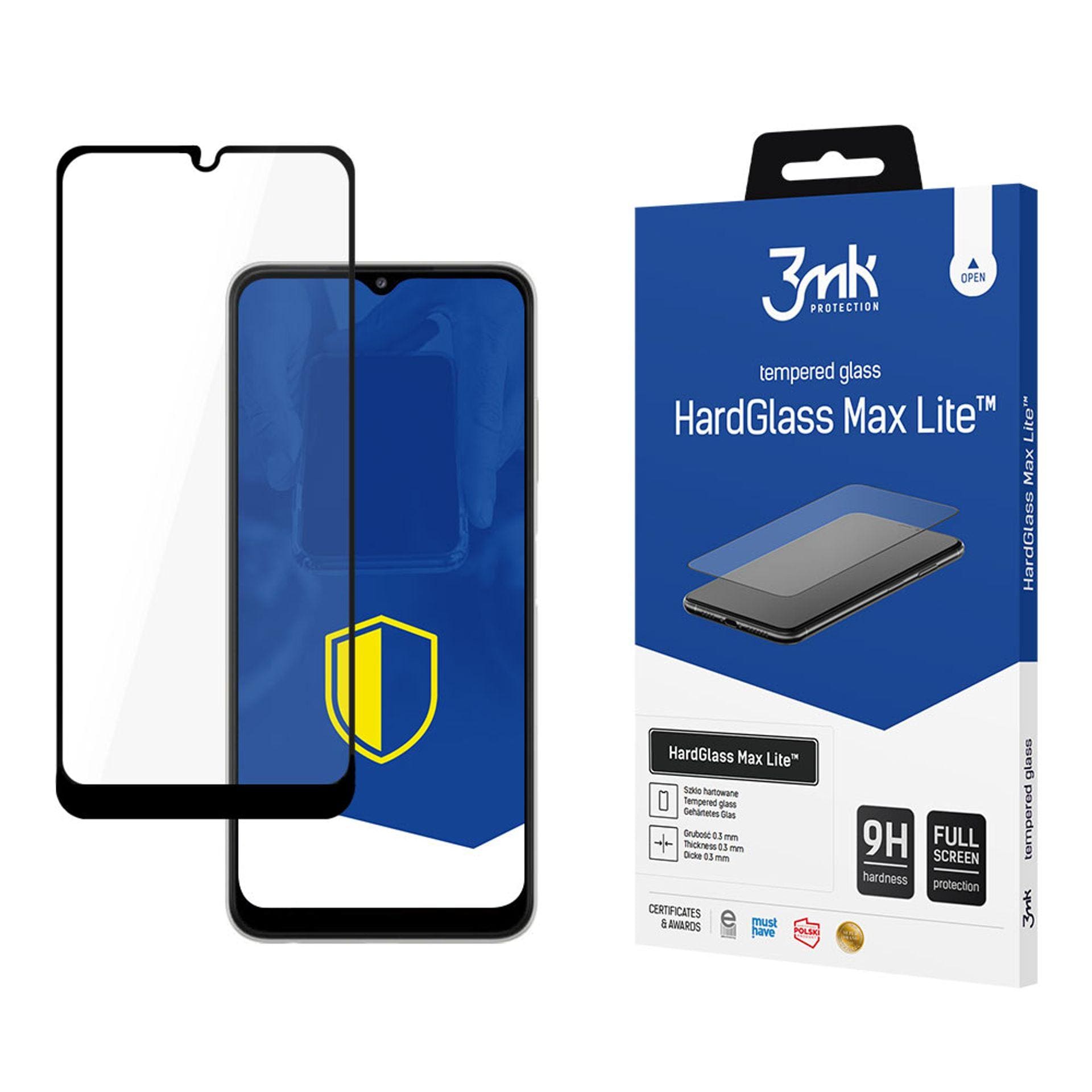 9H 3mk HardGlass Max Lite™-glas till Samsung Galaxy A22 5G
