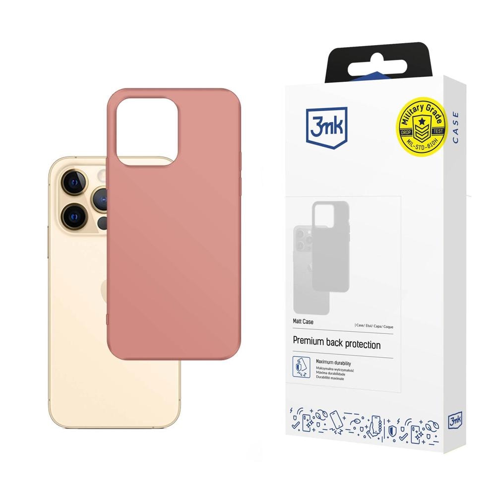 3mk matt skal till iPhone 13 Pro – rosa