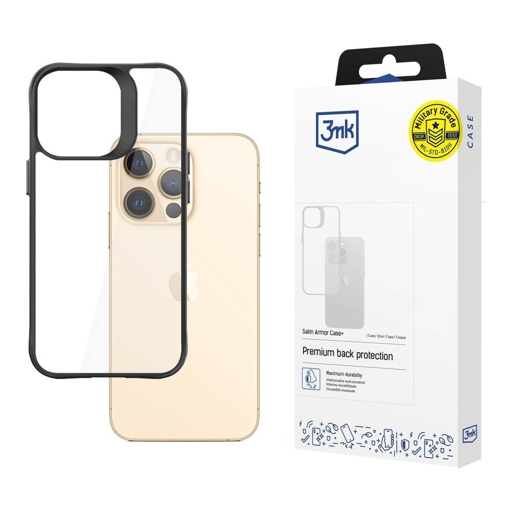 3mk Satin Armor Case+ för iPhone 13 Pro Max-serien – Svart