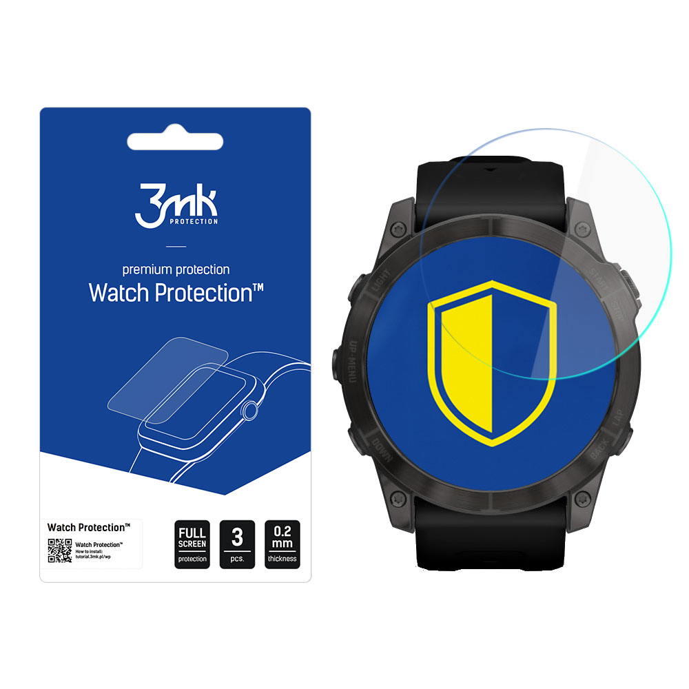 Garmin Fenix 7 – 3mk Watch Protection™ jämfört med FlexibleGlass Lite