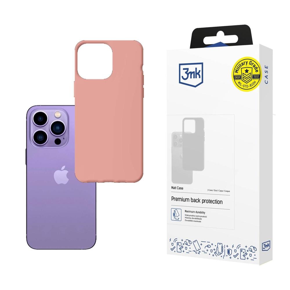 Skal till iPhone 14 Pro från serien 3mk Matt Case – rosa