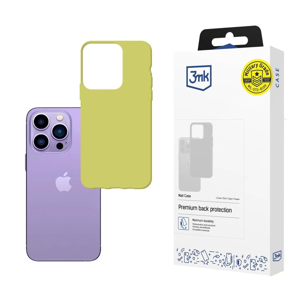Skal till iPhone 14 Pro Max från serien 3mk Matt Case – limegrönt