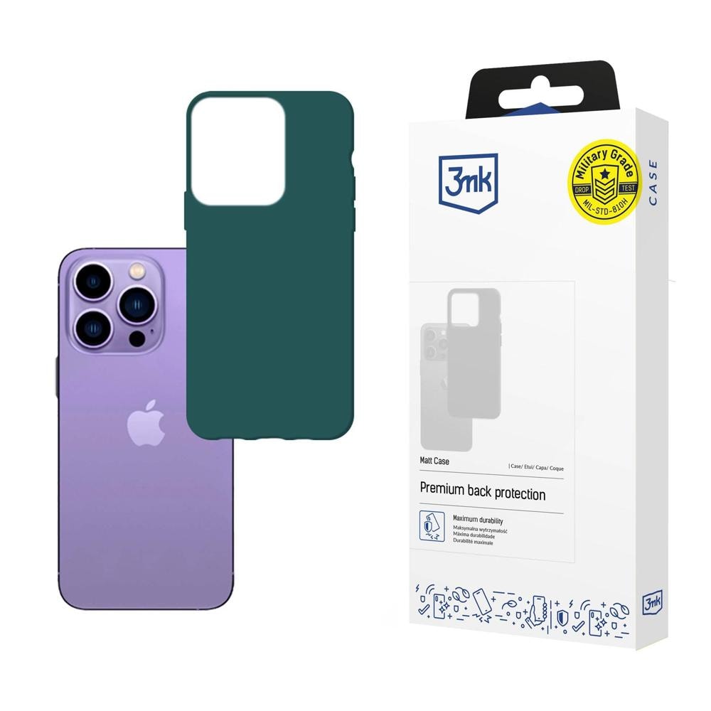 Skal till iPhone 14 Pro Max från serien 3mk Matt Case – mörkgrönt