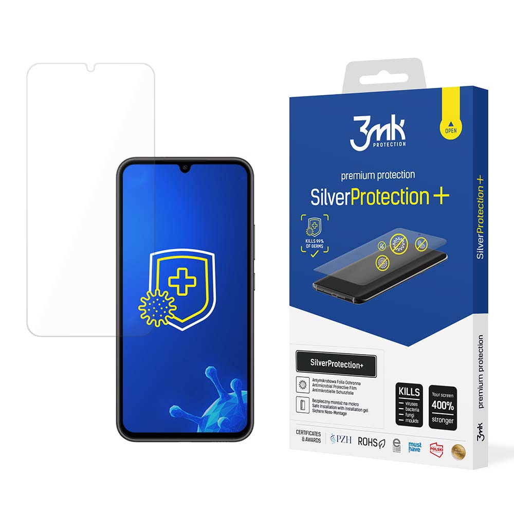 Skärmskydd Samsung Galaxy A34 5G – antibakteriellt gamerskärmskydd, 3mk Silver Protection+