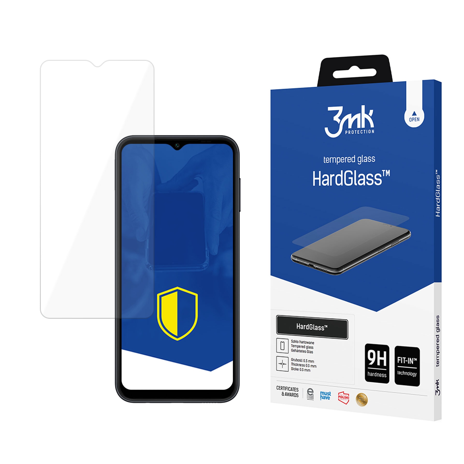 9H 3mk HardGlass™-skyddsglas för Samsung Galaxy A14 / A14 5G