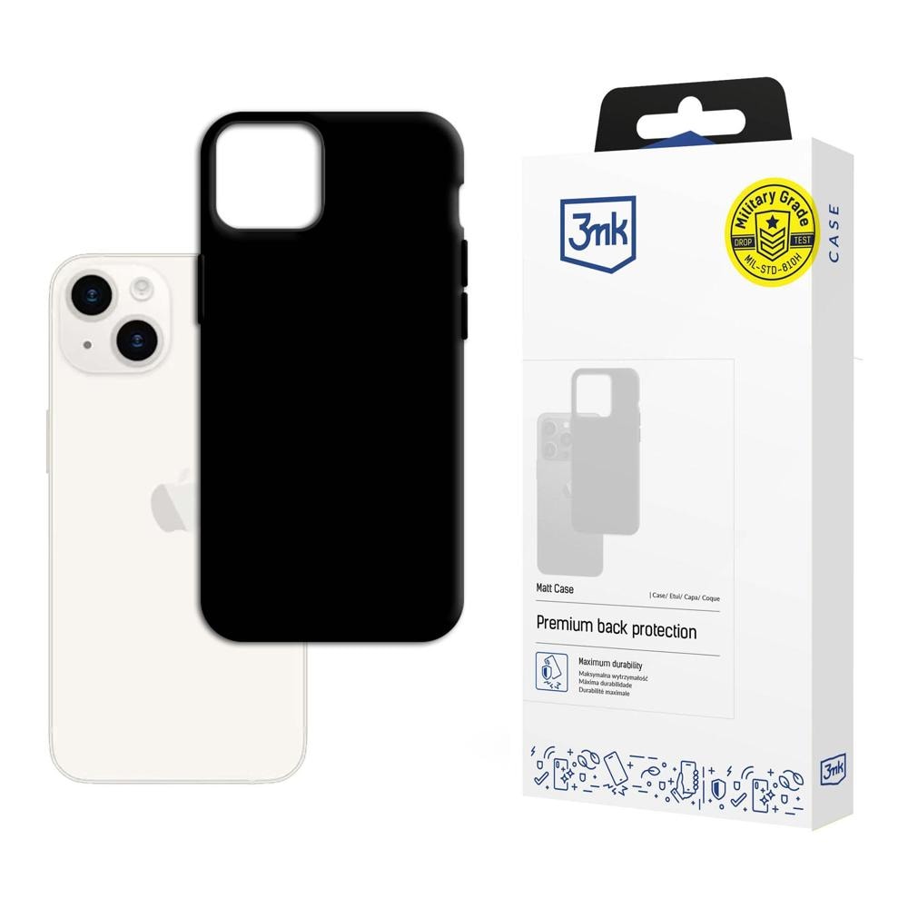 Apple iPhone 15 – 3mk matt skal, svart