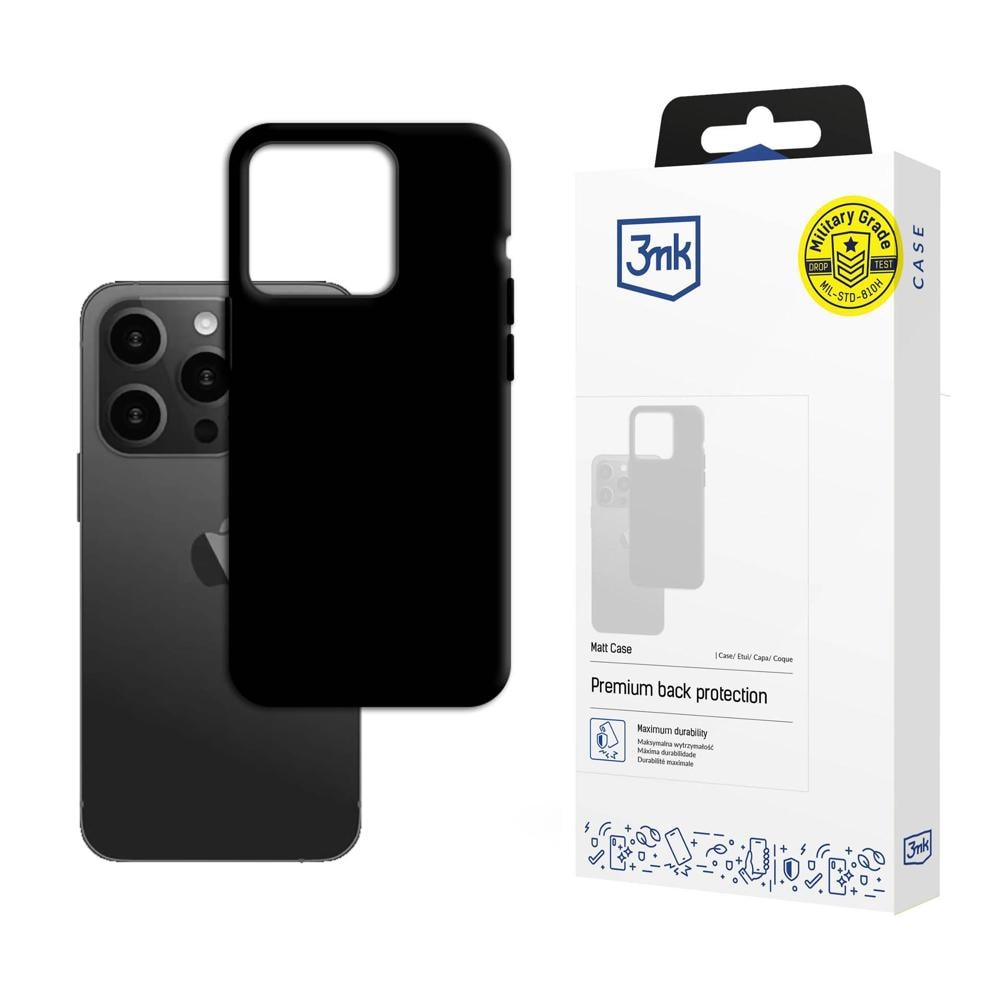 Apple iPhone 15 Pro – 3mk matt skal, svart