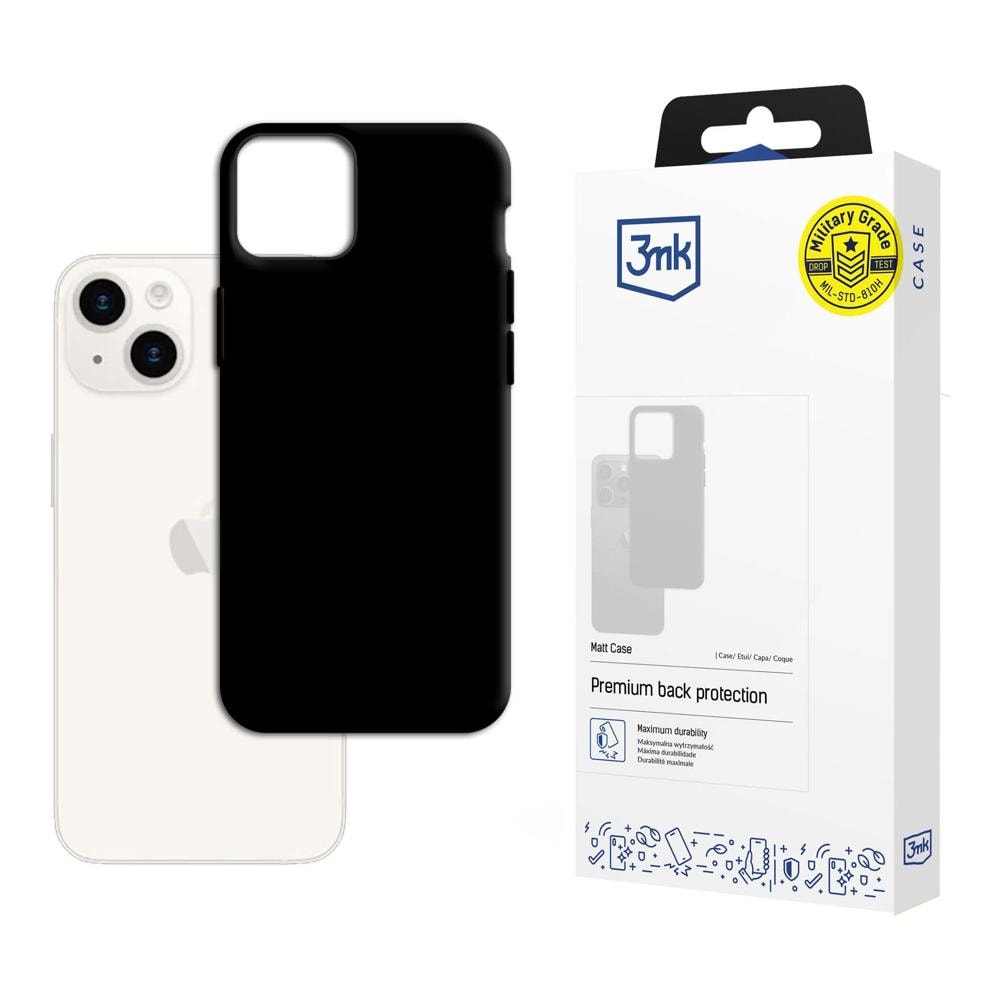 Apple iPhone 15 Plus – 3mk matt skal, svart