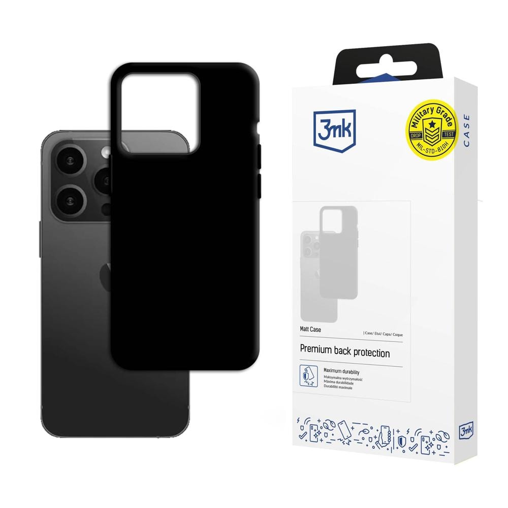 Apple iPhone 15 Pro Max – 3mk matt skal, svart