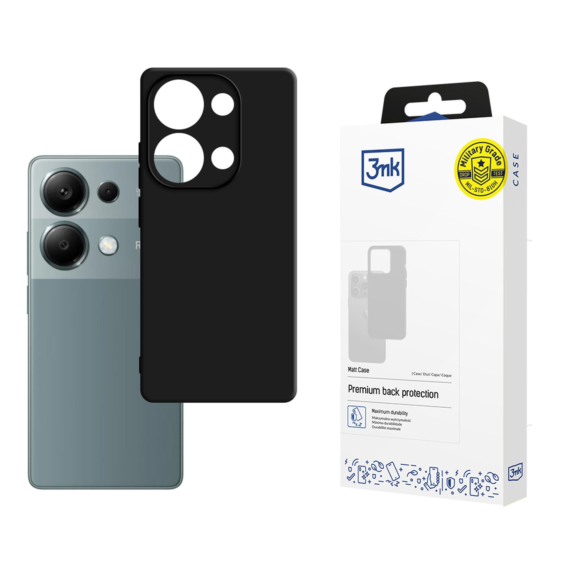 3mk matt skal till Xiaomi Redmi Note 13 Pro – svart