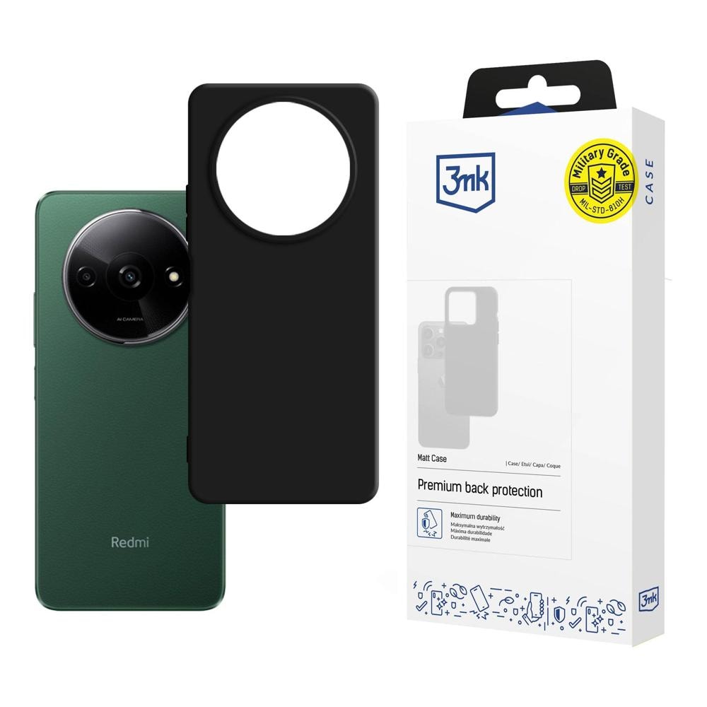 3mk matt skal till Xiaomi Redmi A3 – svart