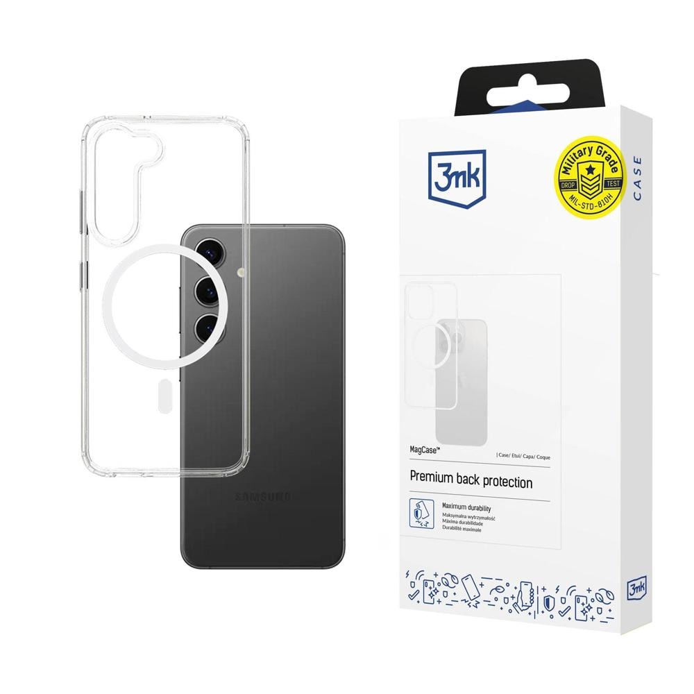 3mk MagCase-fodral med magnetmodul för Samsung Galaxy S24 – genomskinligt