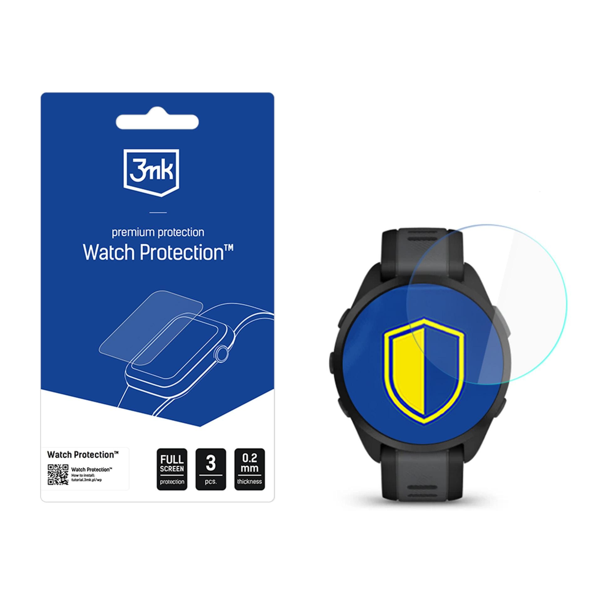 3mk Watch Protection™ hybridglas jämfört med FlexibleGlass Lite på Garmin Forerunner 165