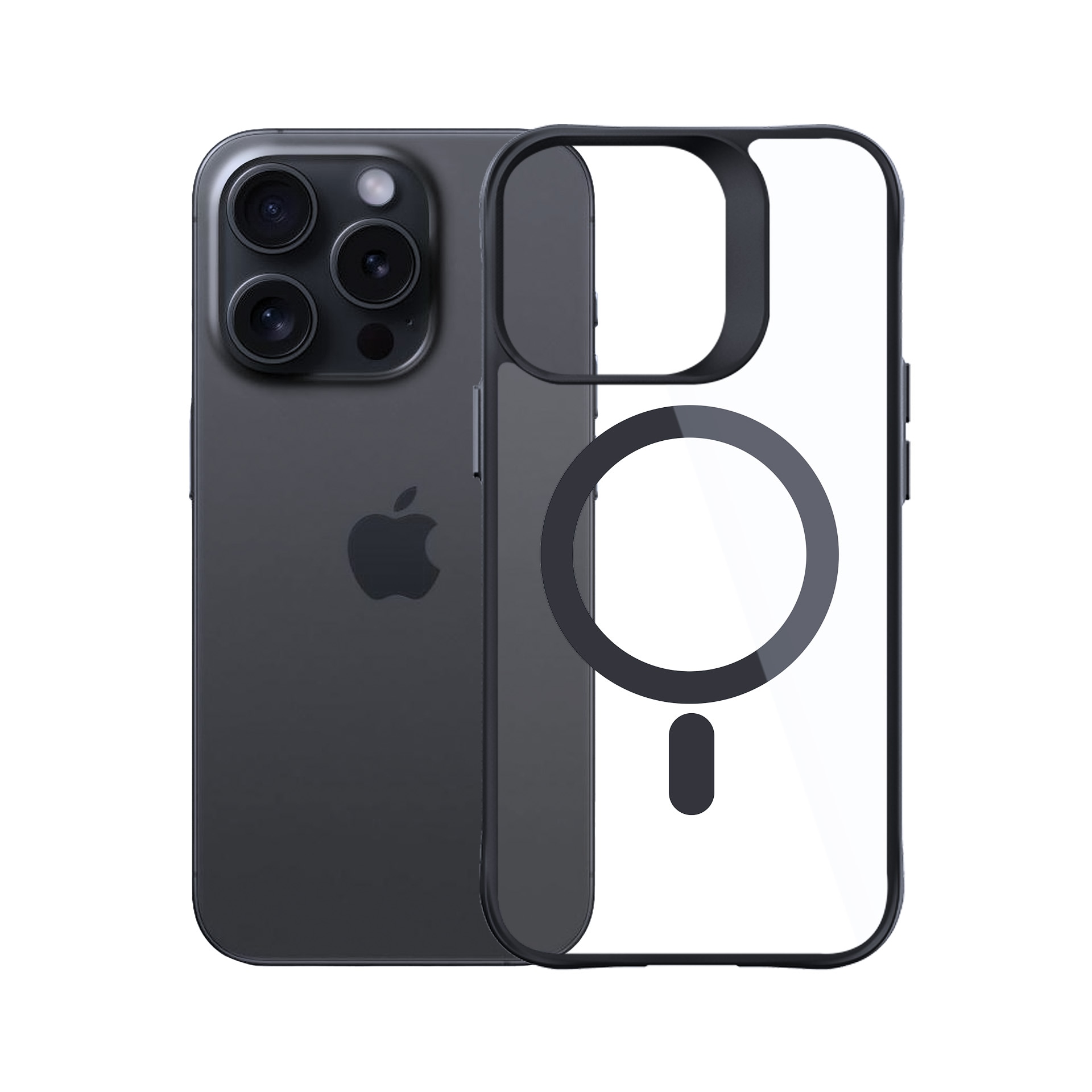 3mk Satin Armor MagCase med MagSafe til iPhone 14 Pro Max – Gennemsigtig med sort ramme