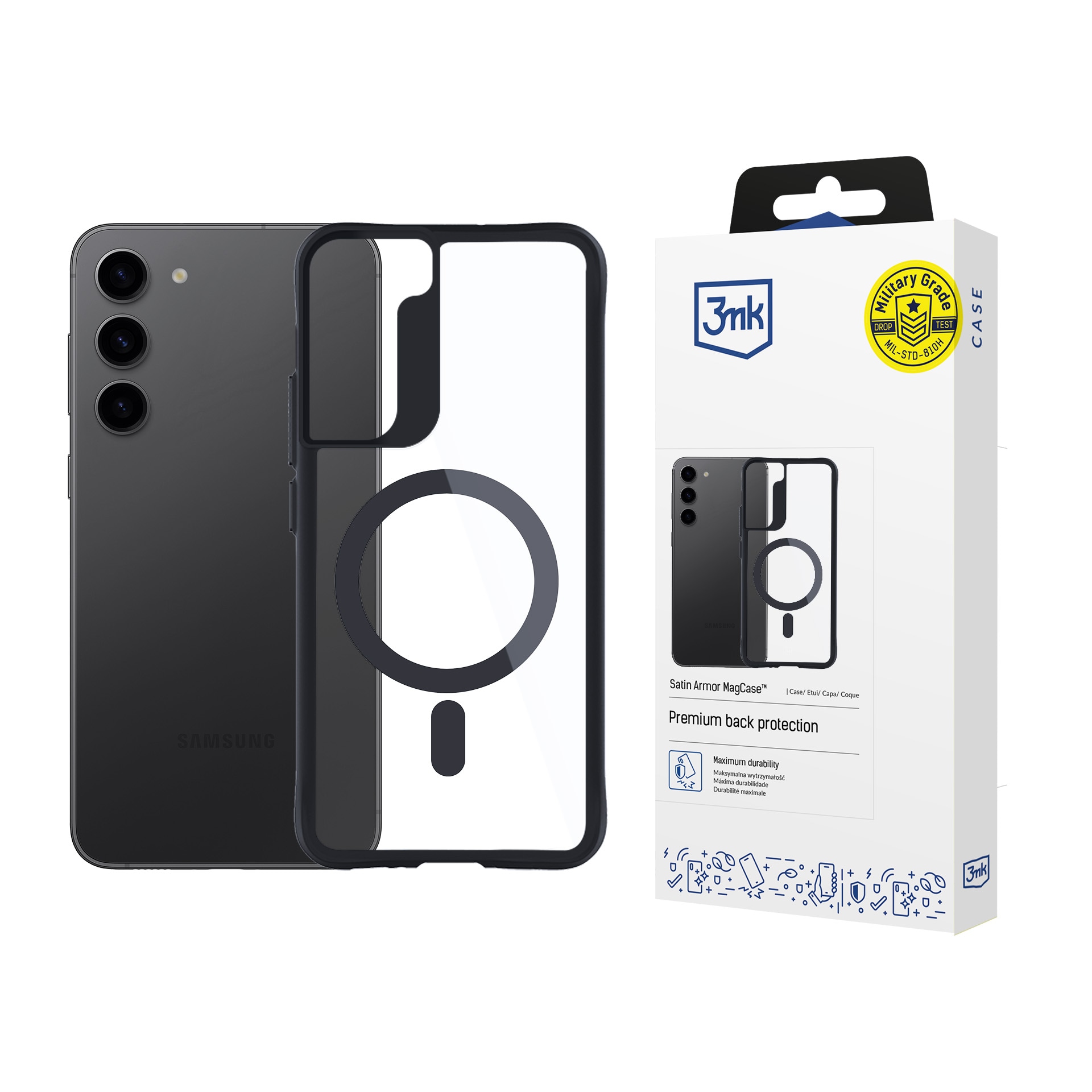 3mk Satin Armor MagCase för Samsung Galaxy S23 5G – Transparent