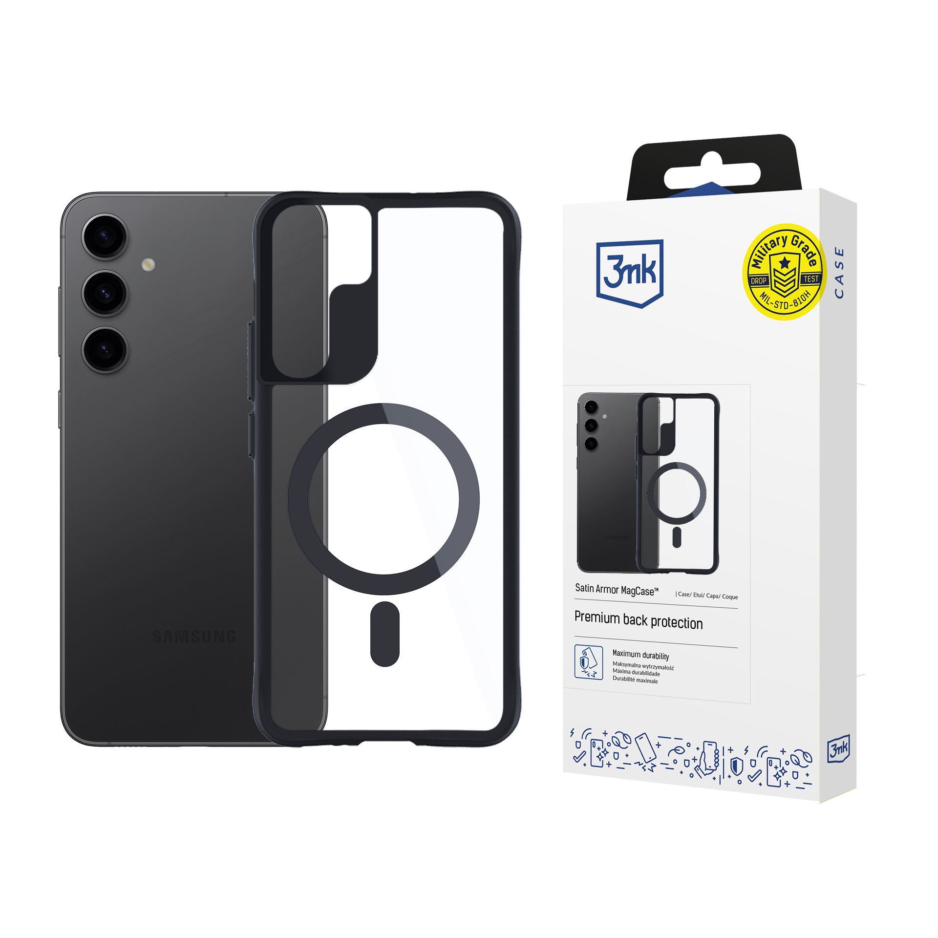 3mk Satin Armor MagCase för Samsung Galaxy S24+ – Transparent