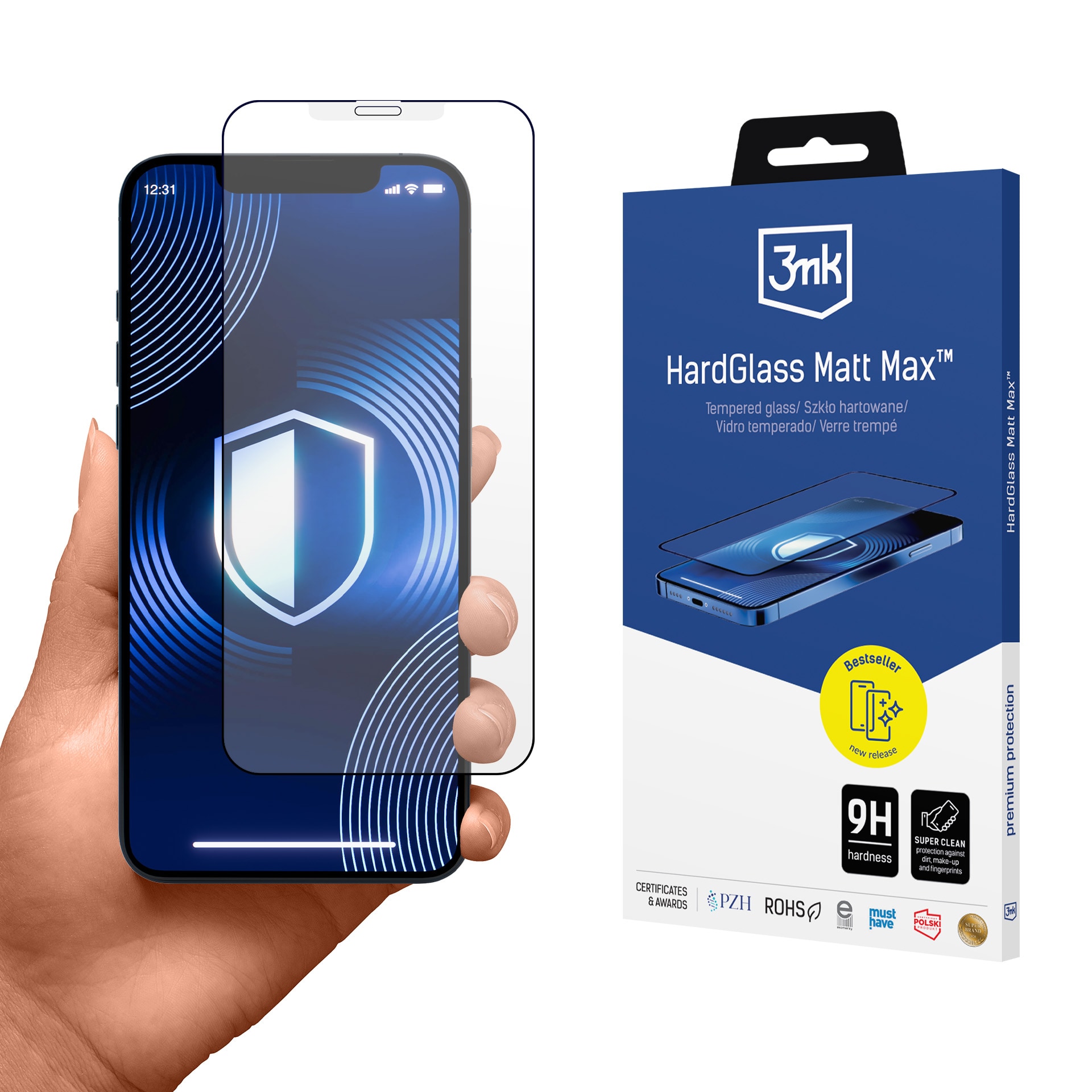 Matt härdat glas 3mk HardGlass Matt Max för Apple iPhone X, XS och 11 Pro