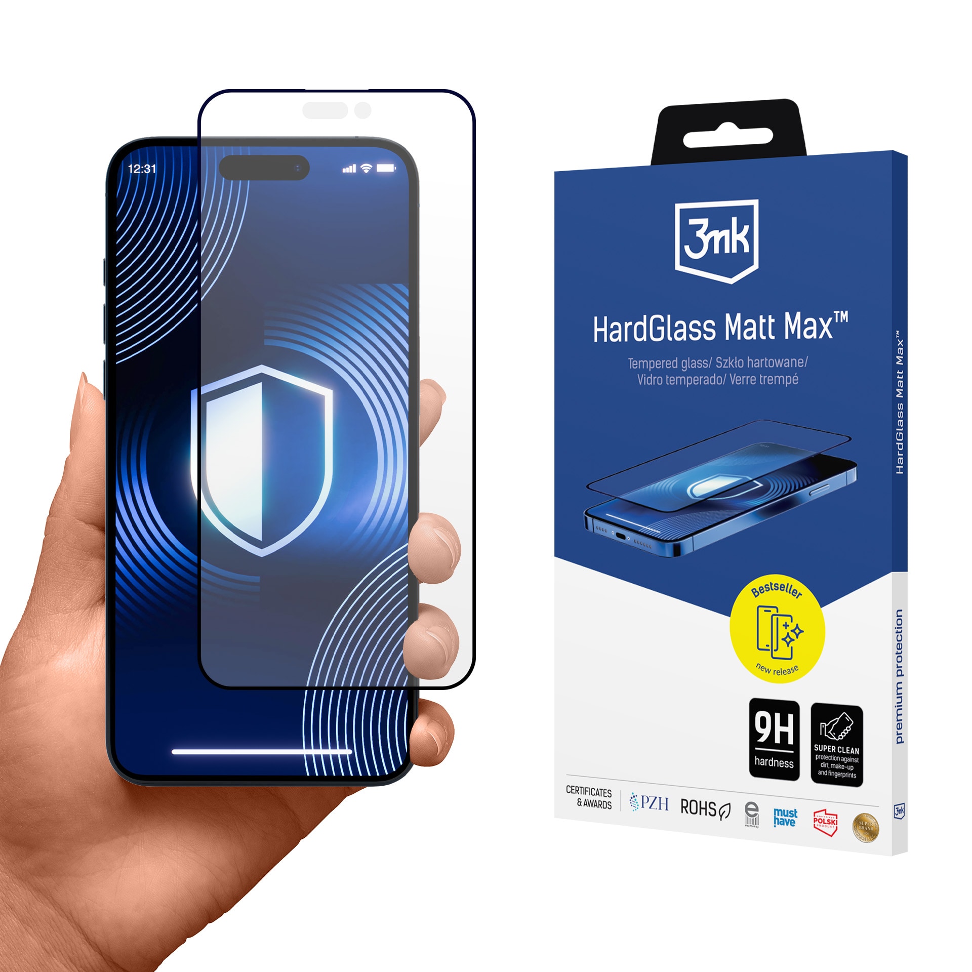 Härdat glas 3mk HardGlass Matt Max för iPhone 15 Pro
