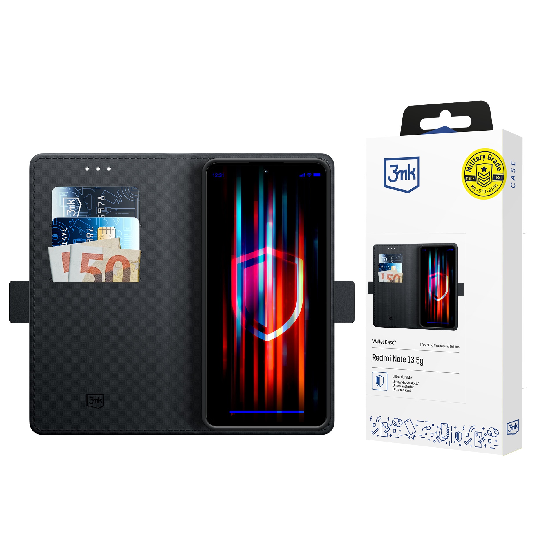 3mk plånboksfodral till Xiaomi Redmi Note 13 5G – Svart