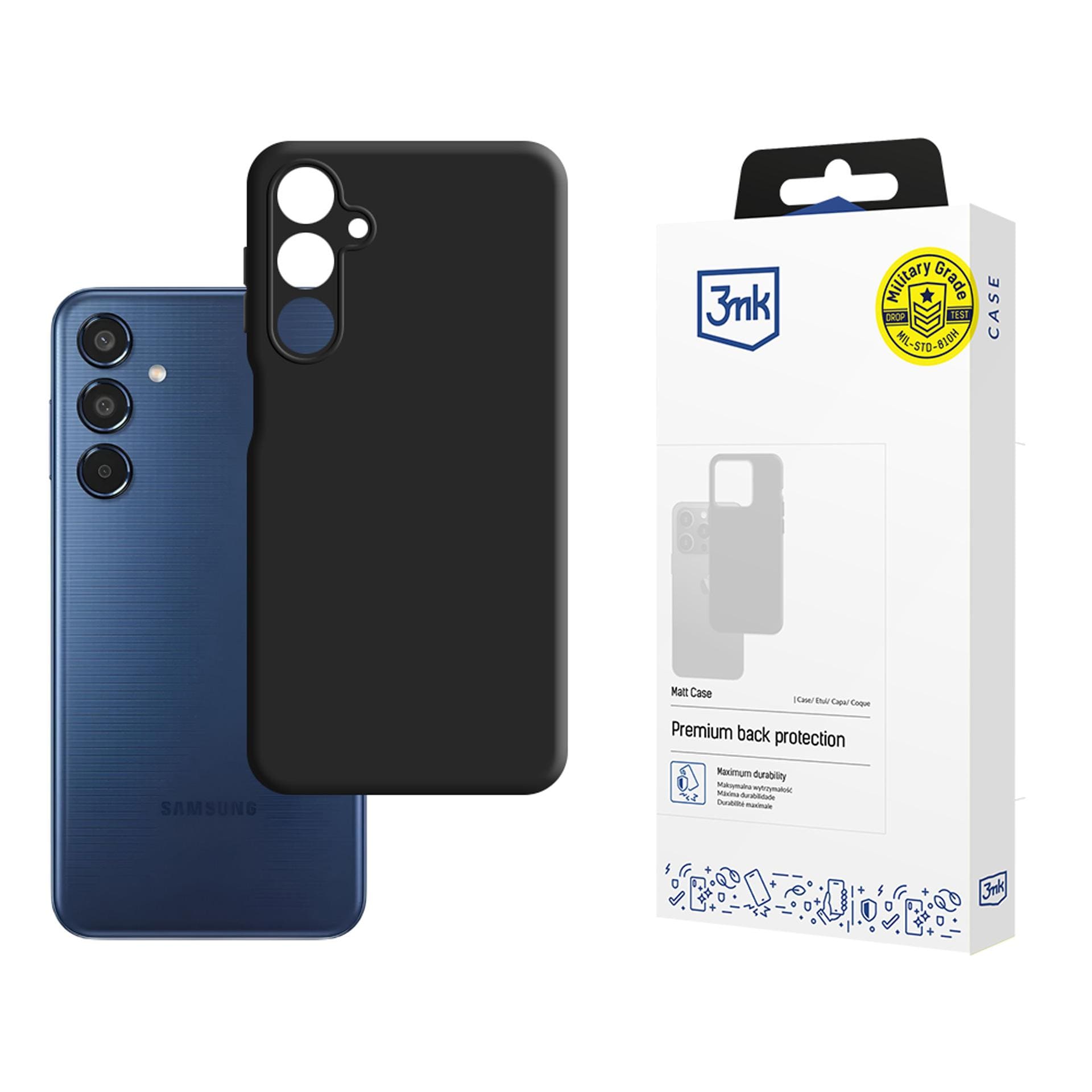 3mk matt skal till Samsung Galaxy M35 5G – Svart