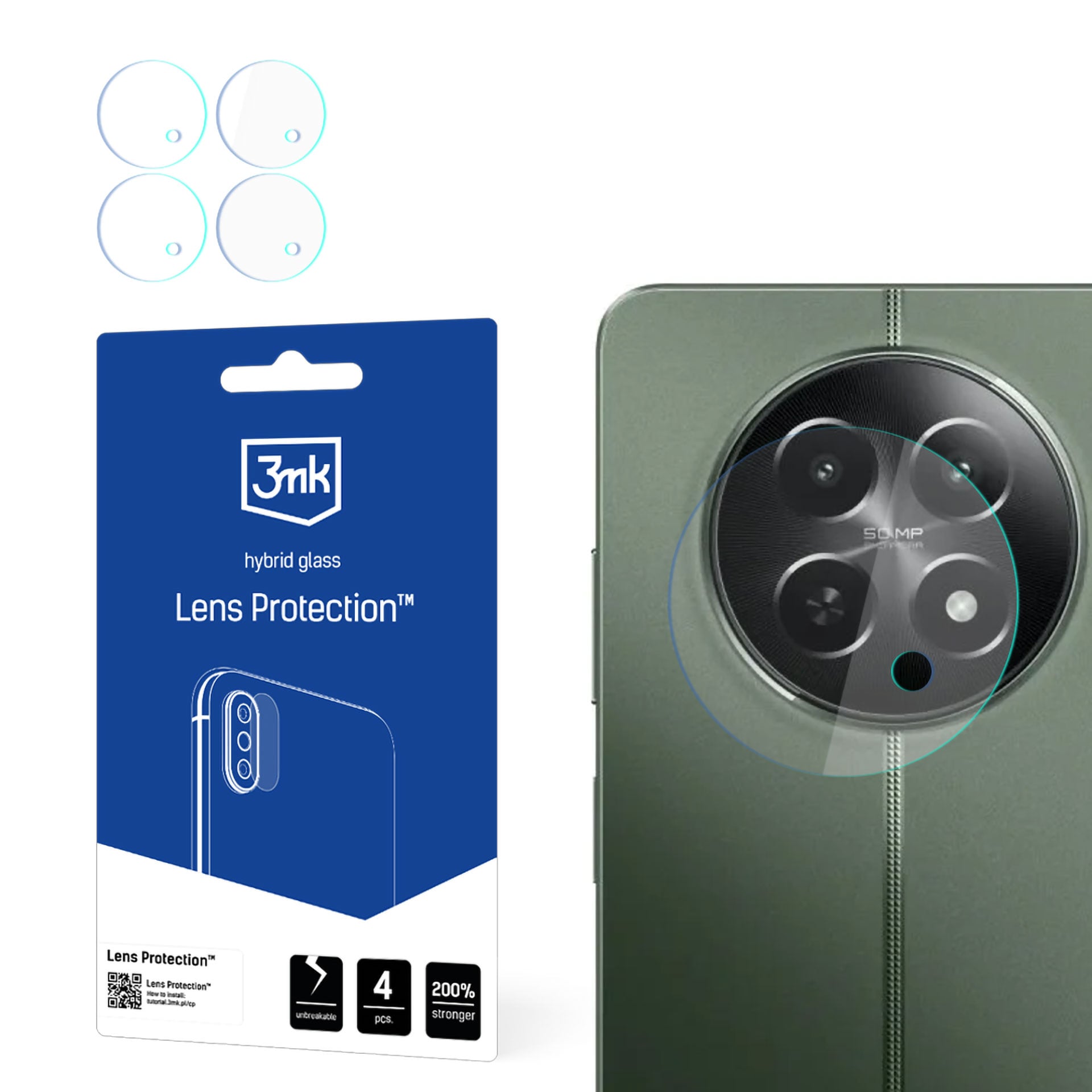 3mk Lens Protection™ hybridkameraglas för Realme 12x 5G