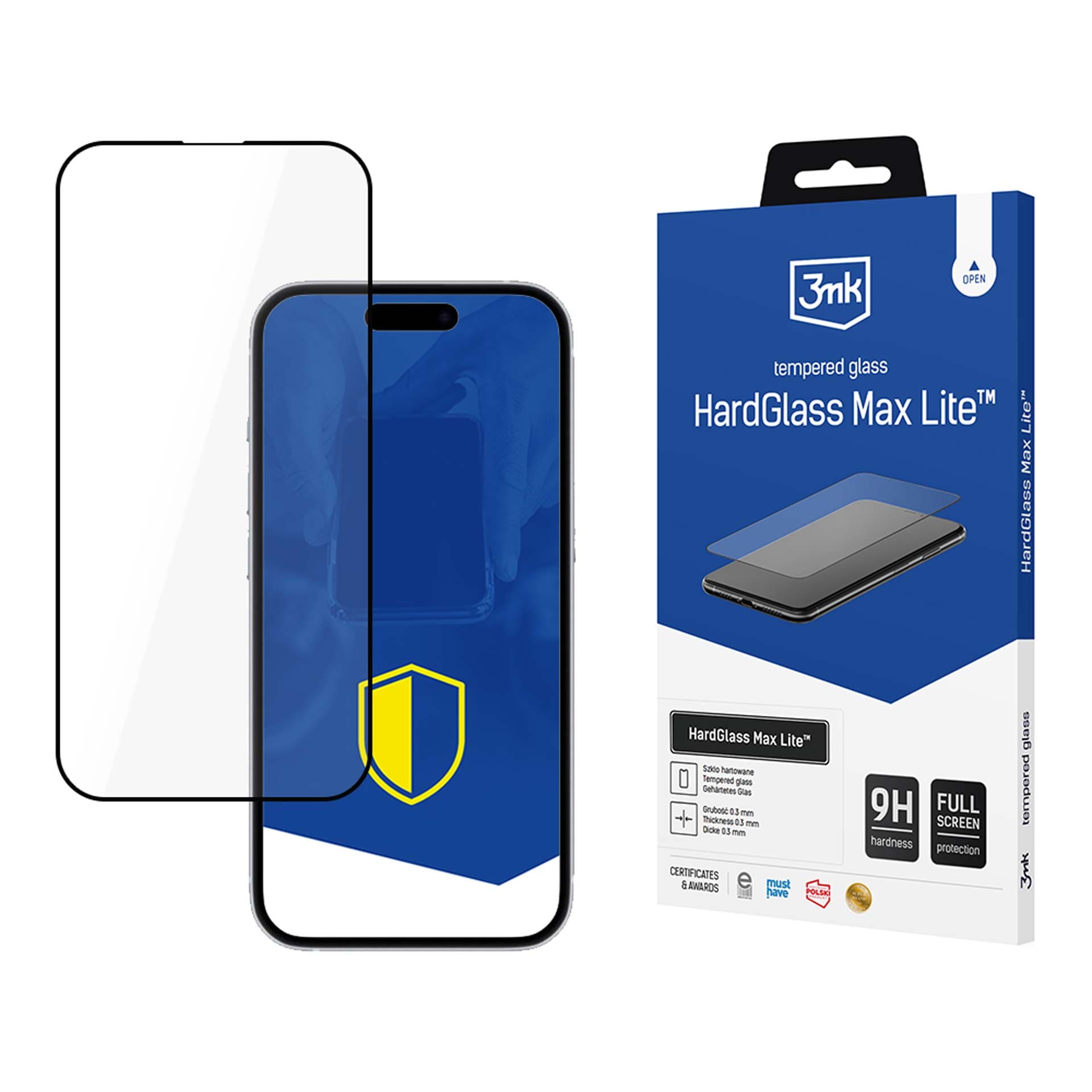 9H 3mk HardGlass Max Lite™-glas till iPhone SE 4