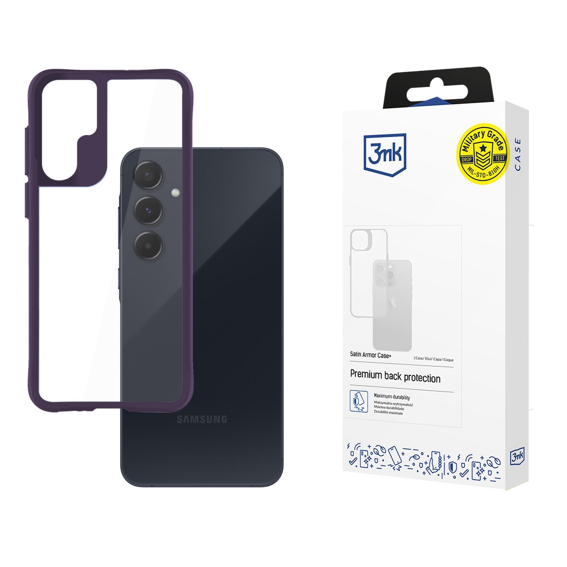 3mk Satin Armor Case+ Lila till Samsung Galaxy A55 5G – genomskinligt