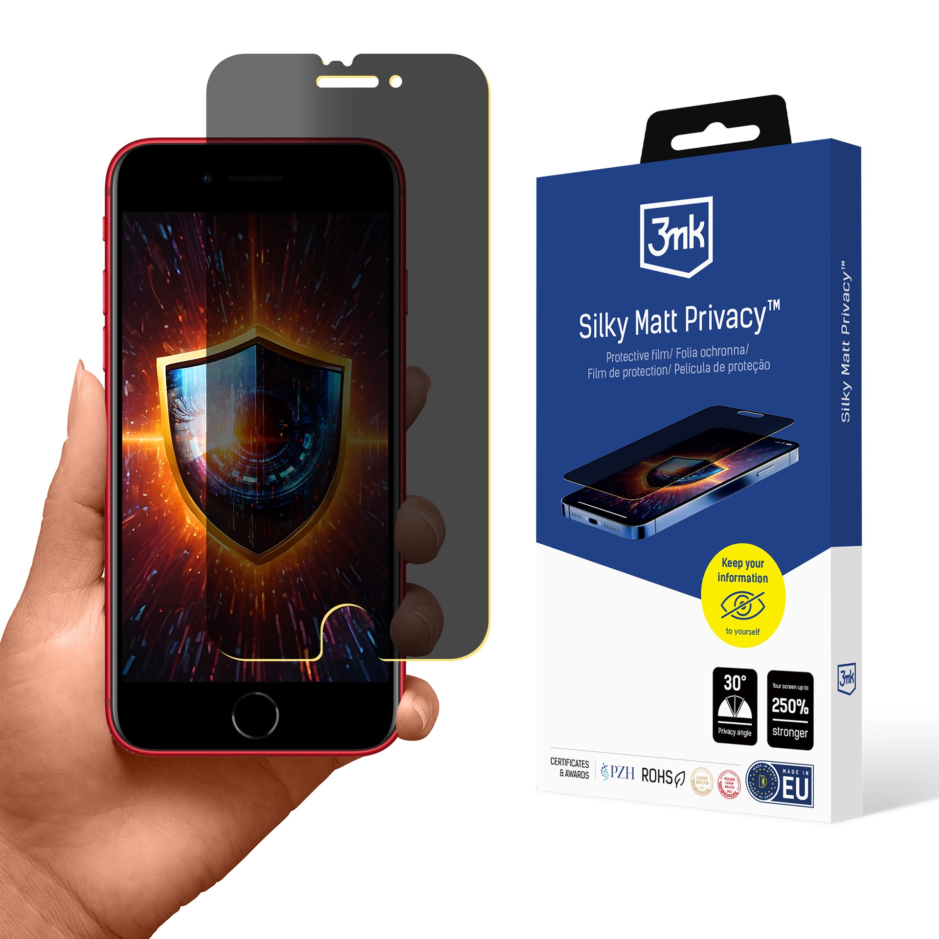 Sekretessfilm 3mk Silky Matt för Apple iPhone 7, 8, SE (2020 och 2022)